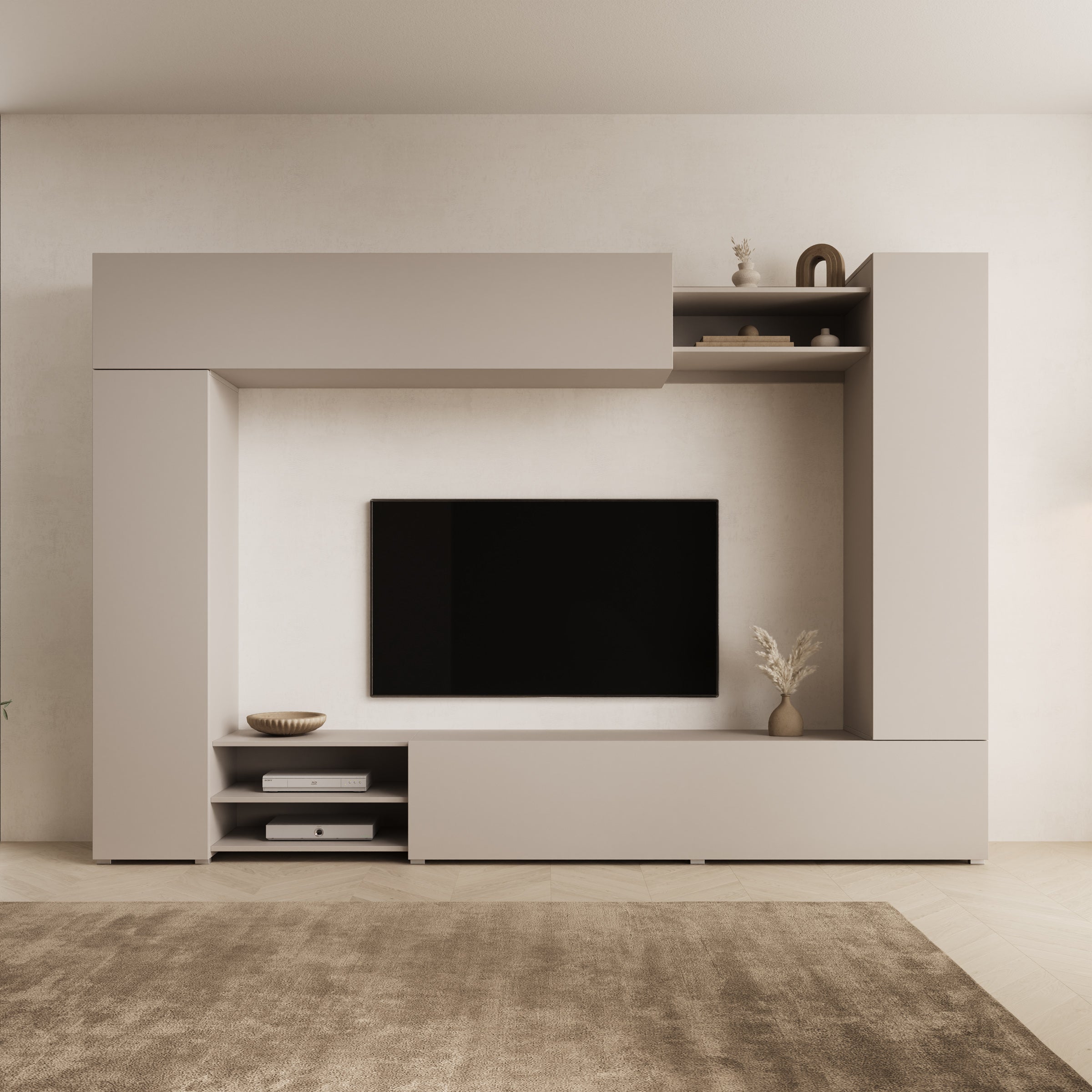 Virevano - Wandmeubel - Beige - 270x37x185 cm