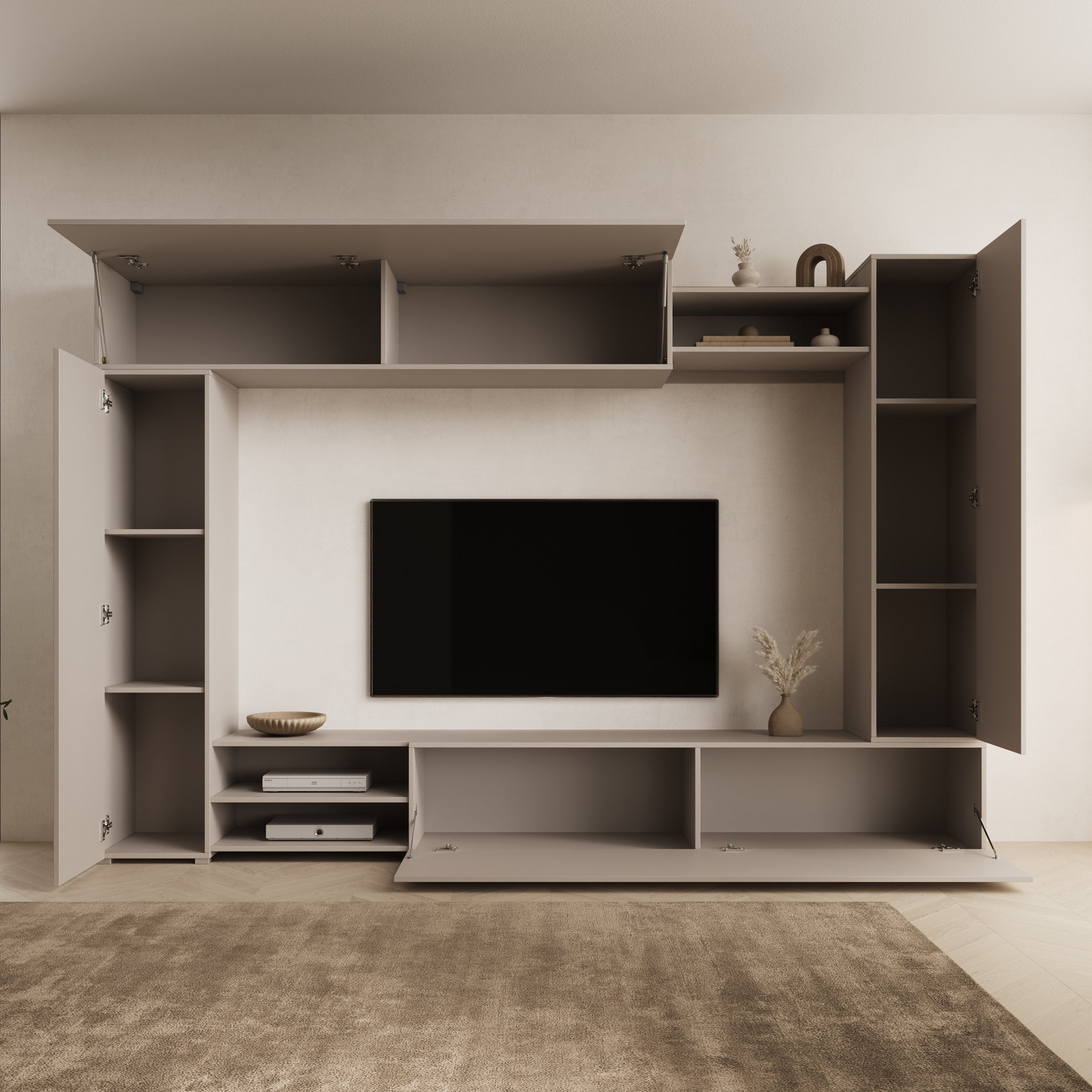 Virevano - Wandmeubel - Beige - 270x37x185 cm