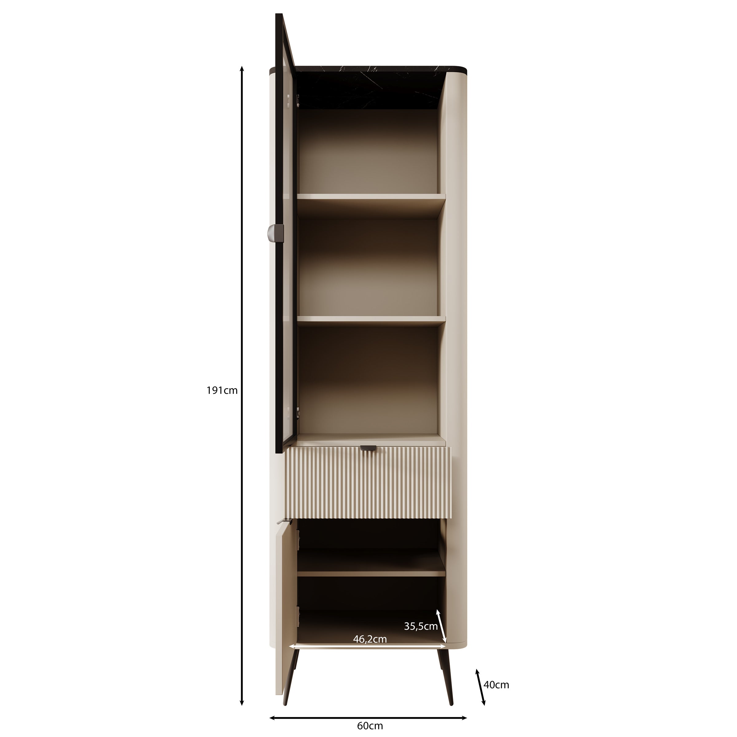 Mace - Vitrinekast - Beige