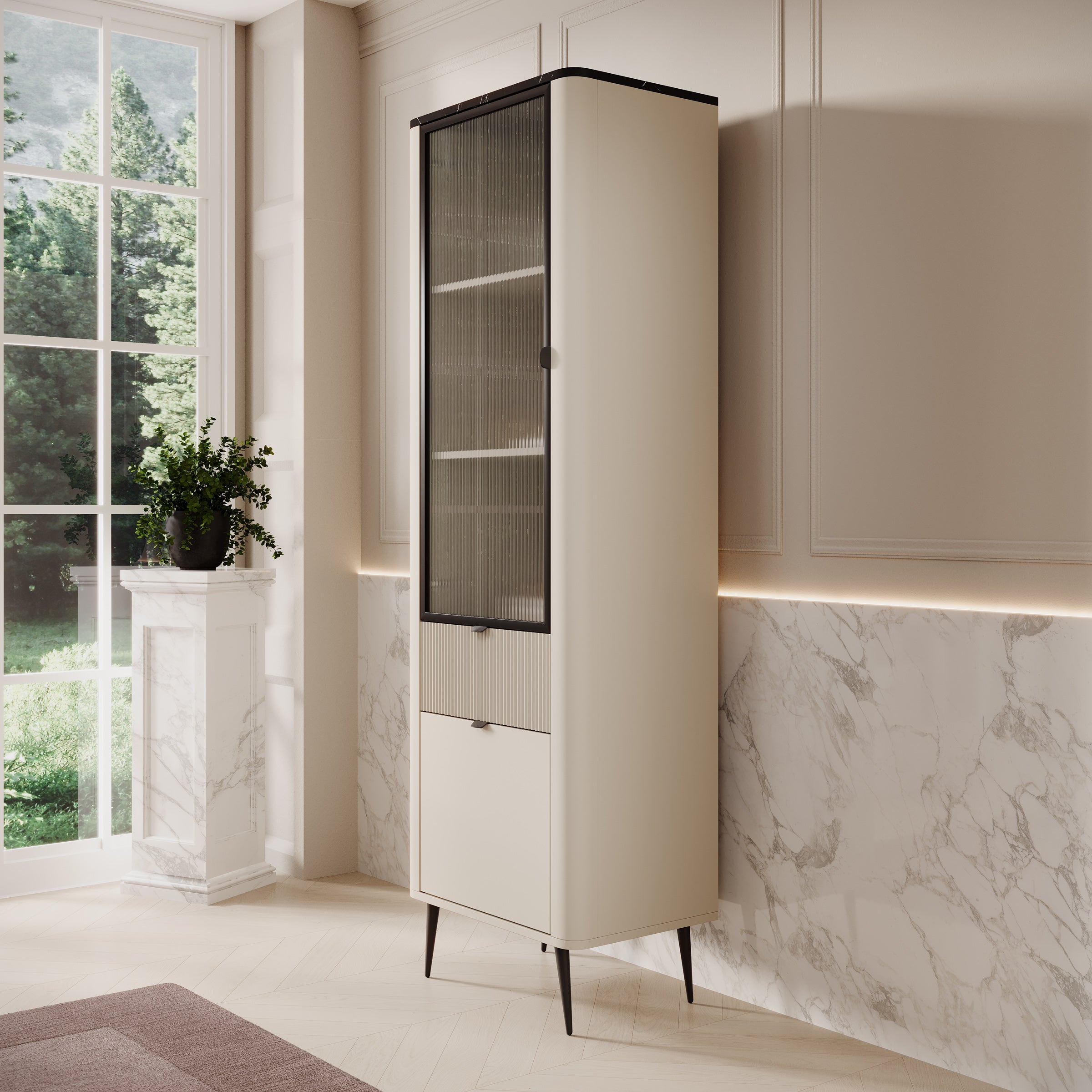 Mace - Vitrinekast - Beige