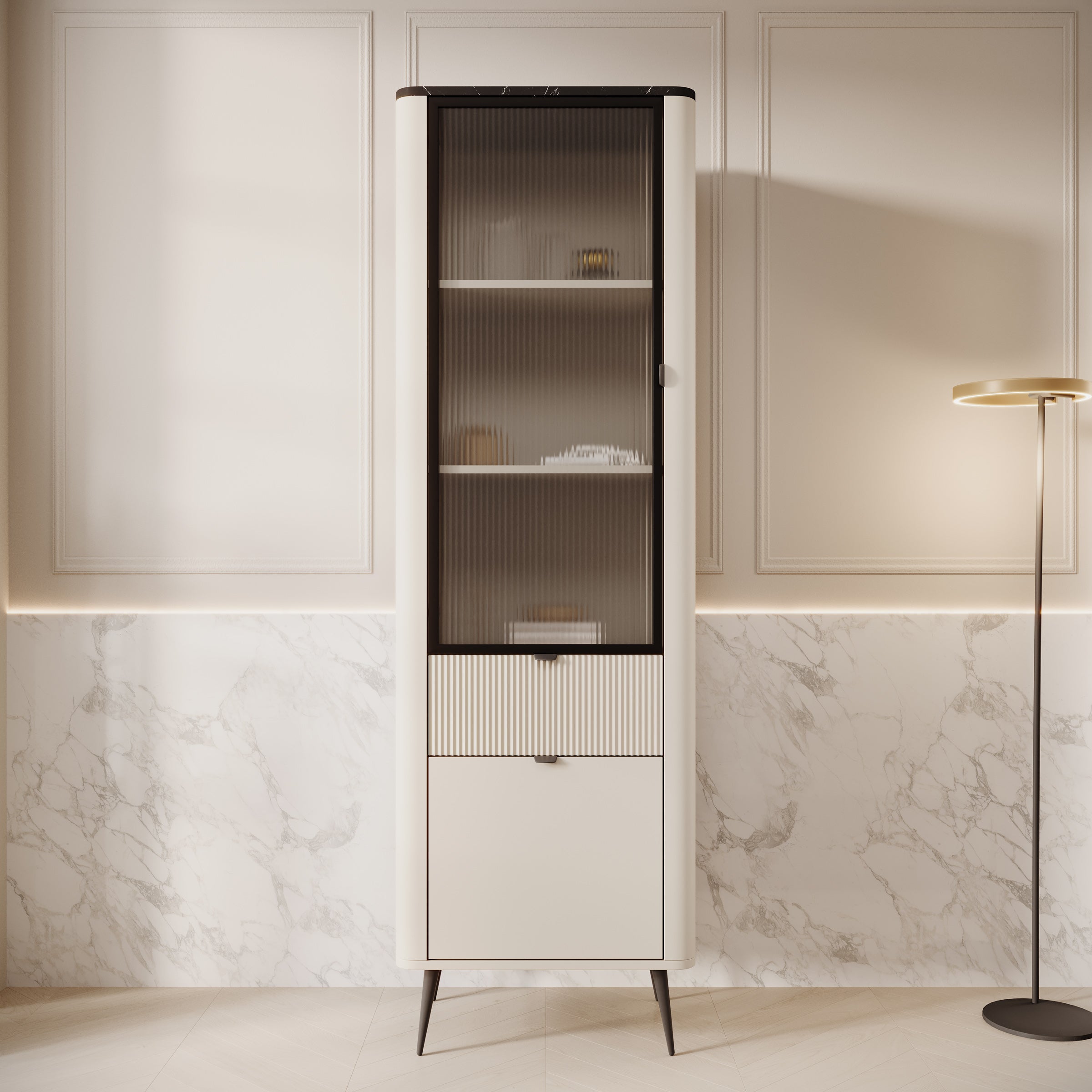 Mace - Vitrinekast - Beige