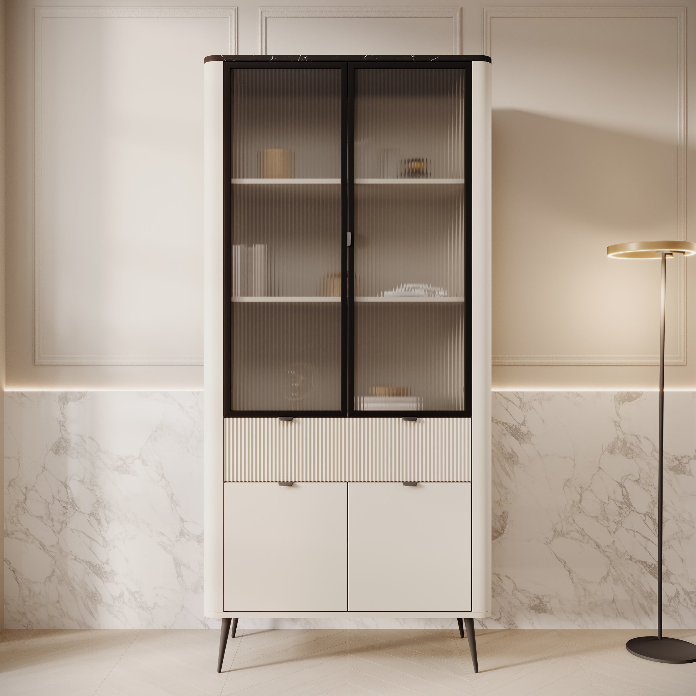 Mace - Vitrinekast - Beige