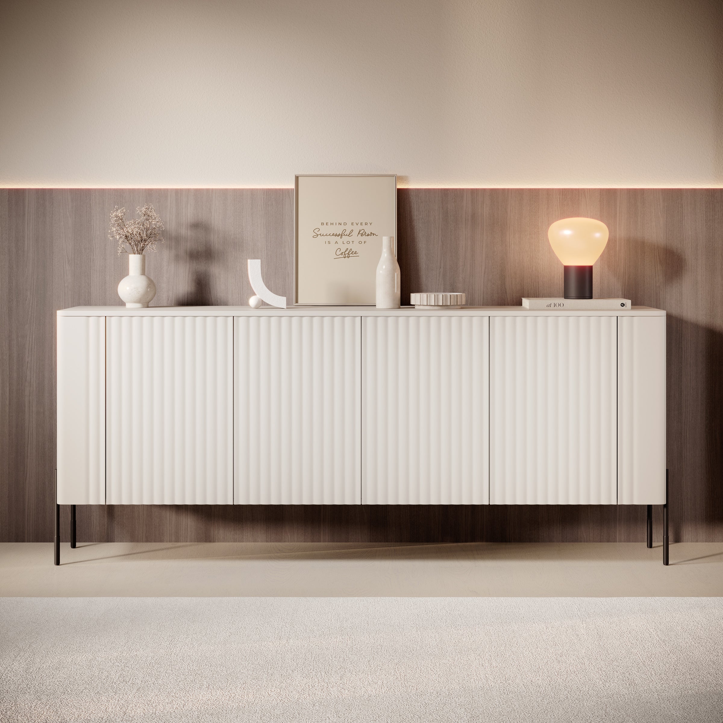 Vivi - Dressoir - Beige - 190x40x80 cm