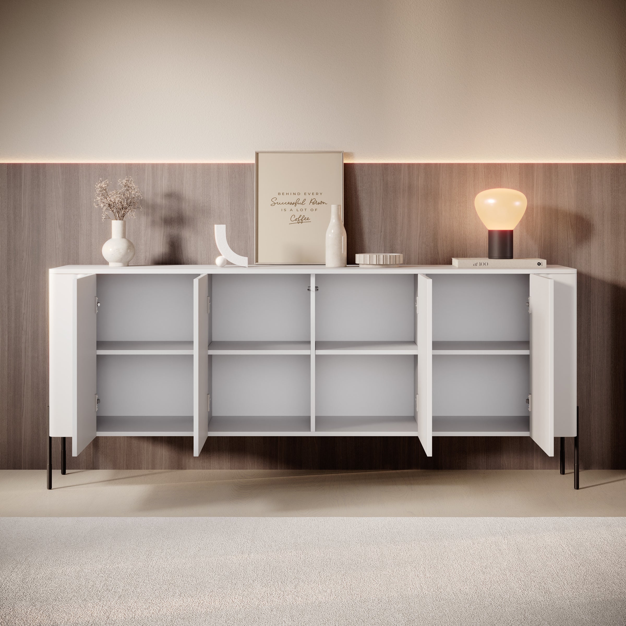 Vivi - Dressoir - Wit - 190x40x80 cm