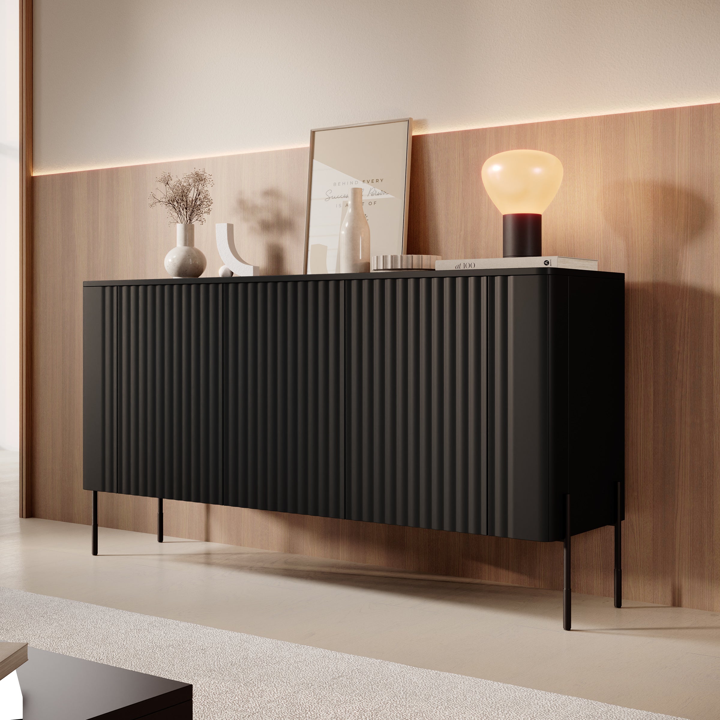 Vivi - Dressoir - Zwart - 150x40x80 cm