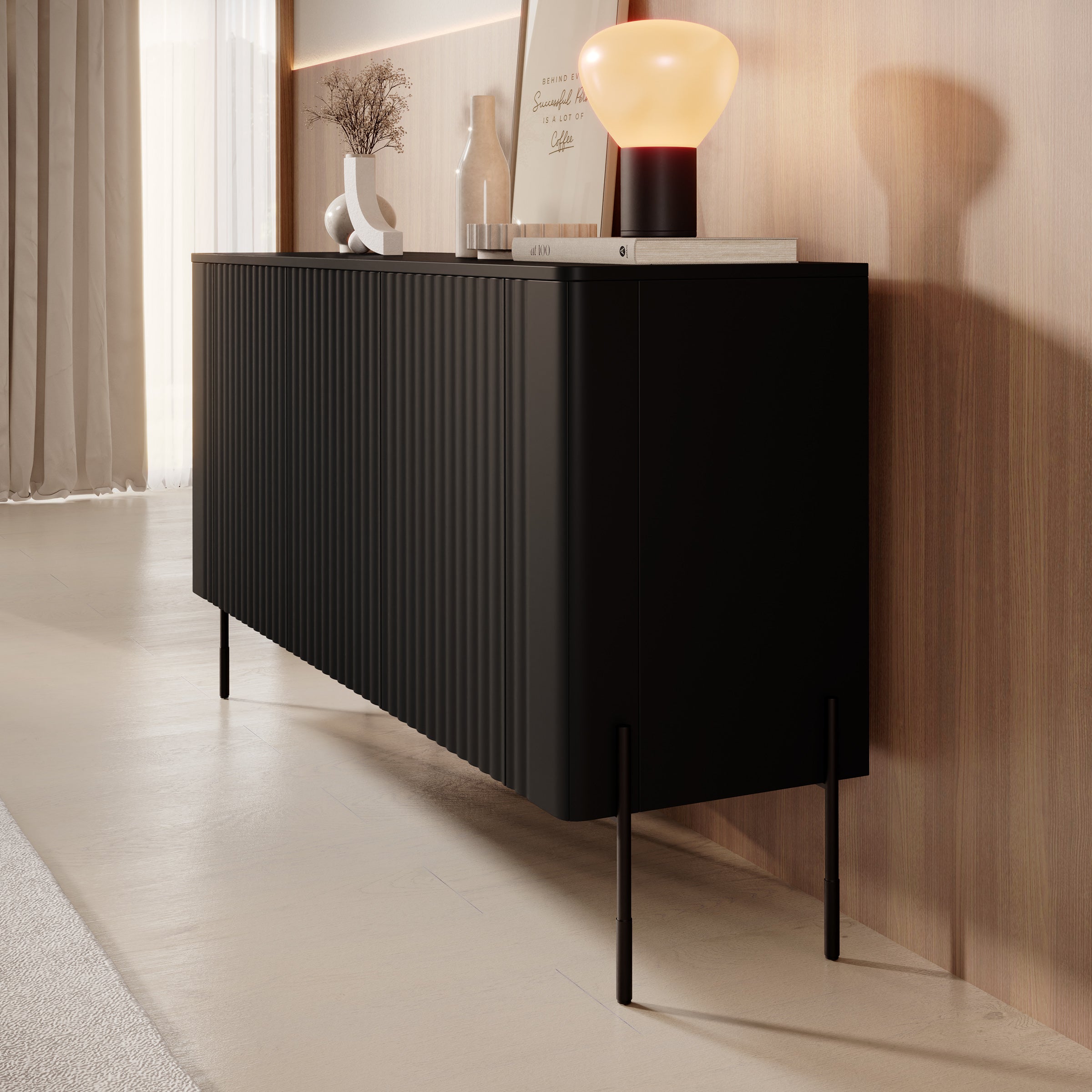 Vivi - Dressoir - Zwart - 150x40x80 cm