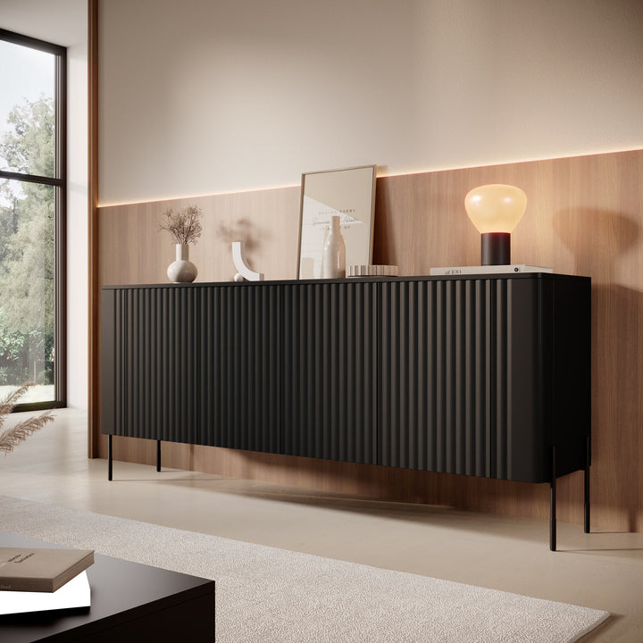 Vivi - Dressoir - Zwart - 190x40x80 cm