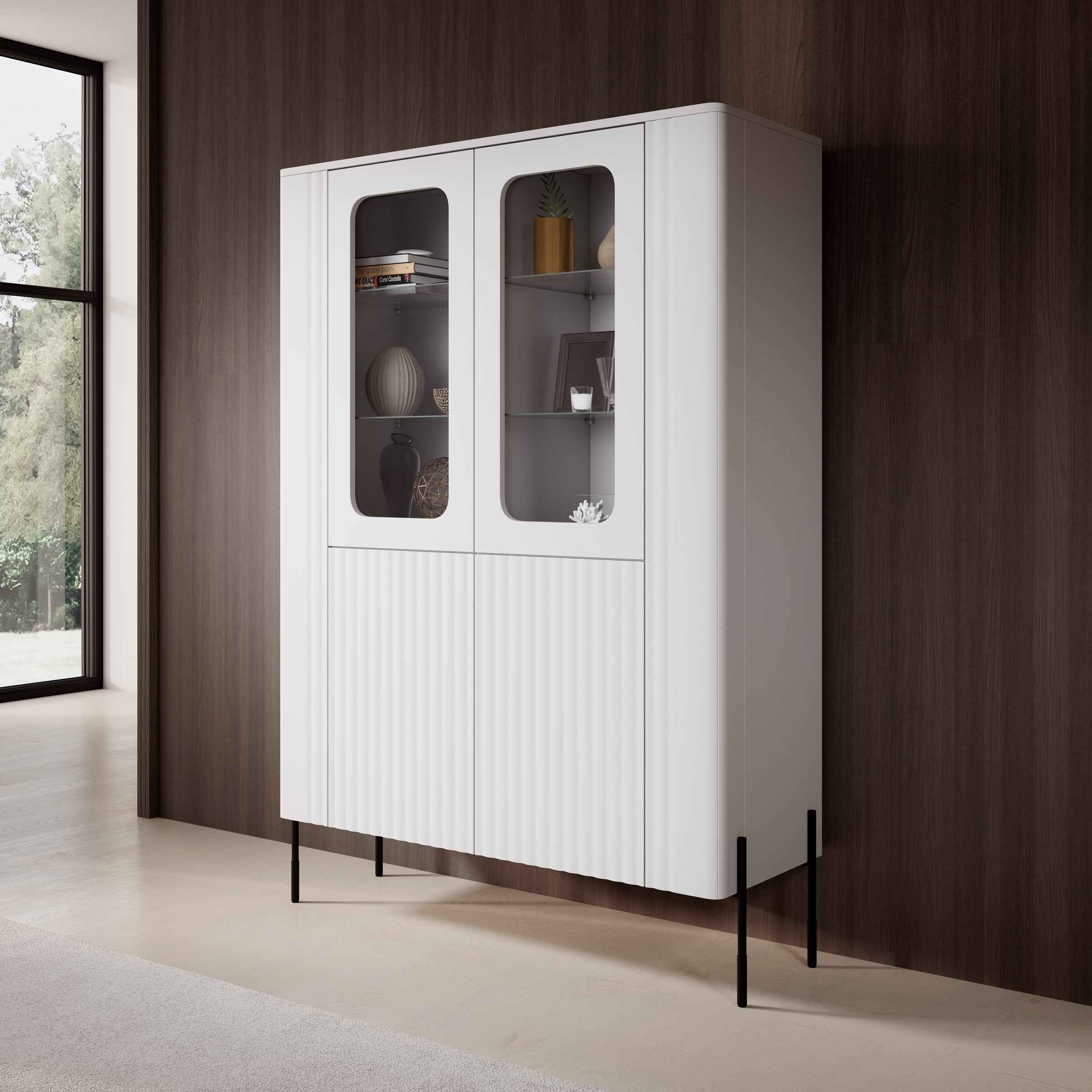 Vivi - Vitrinekast - Wit - 110x40x160 cm