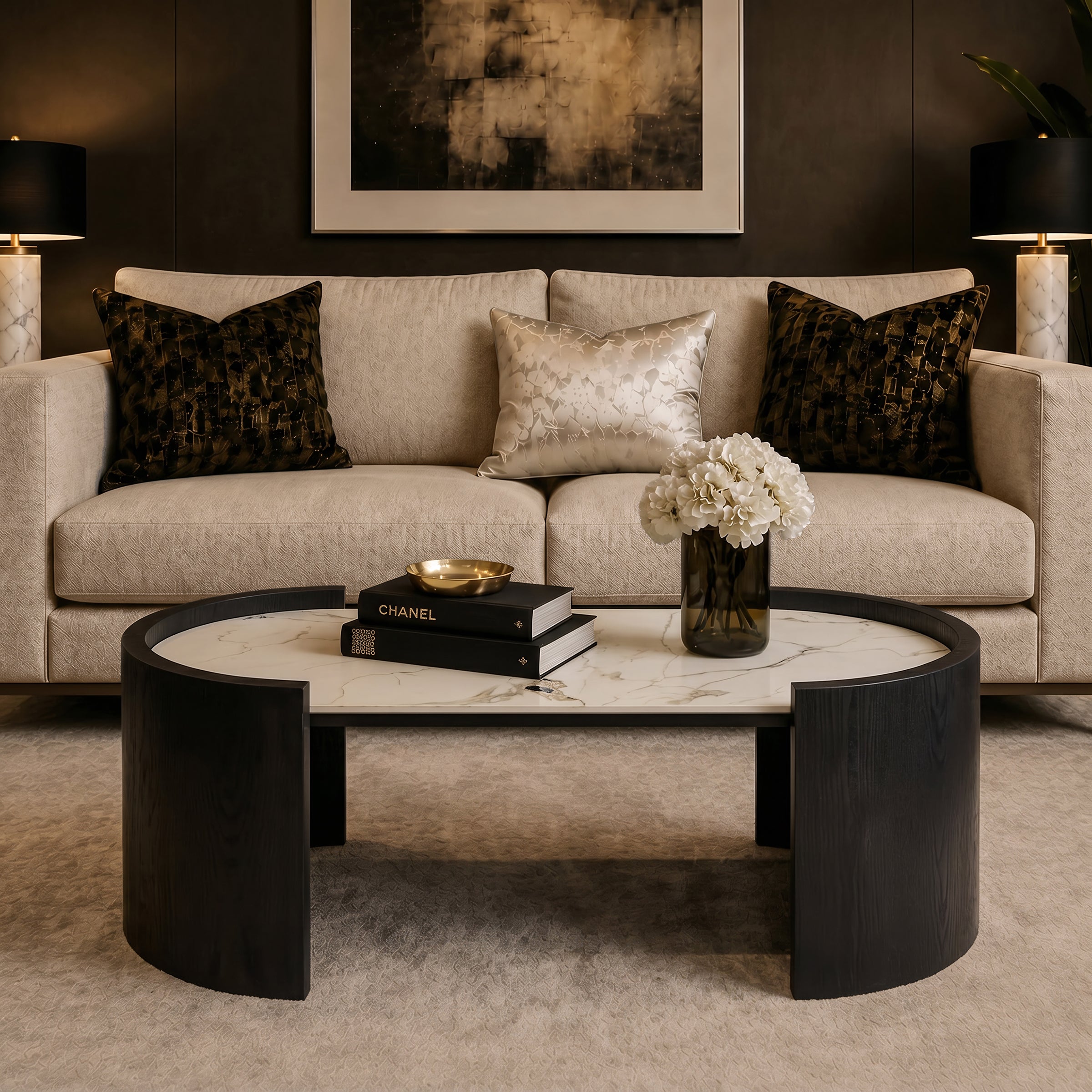 Volta - Salontafel - Keramiek met marmerlook - 120x60x44 cm
