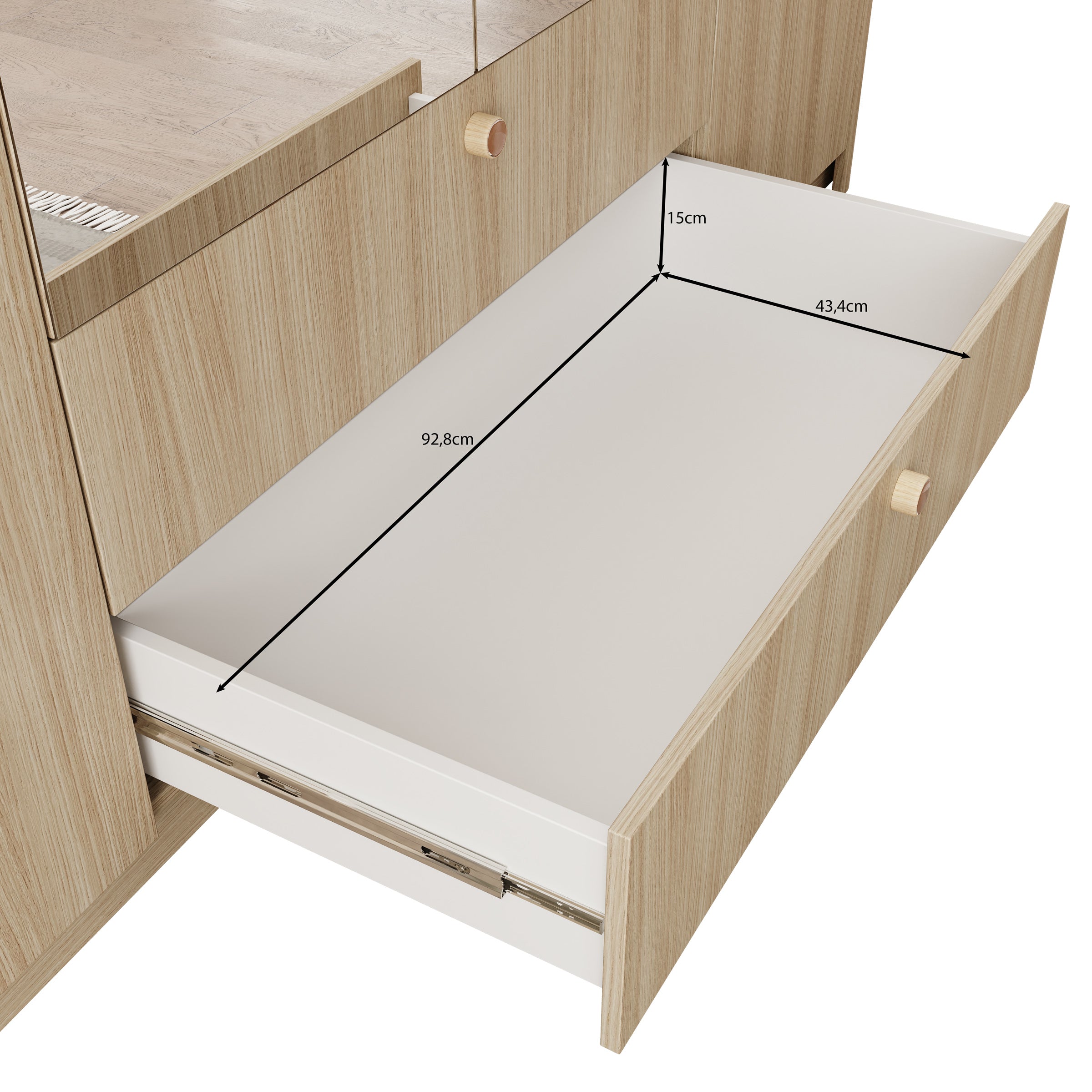 Voorne - Kledingkast met 4 deuren - Eiken - 213x55x208 cm