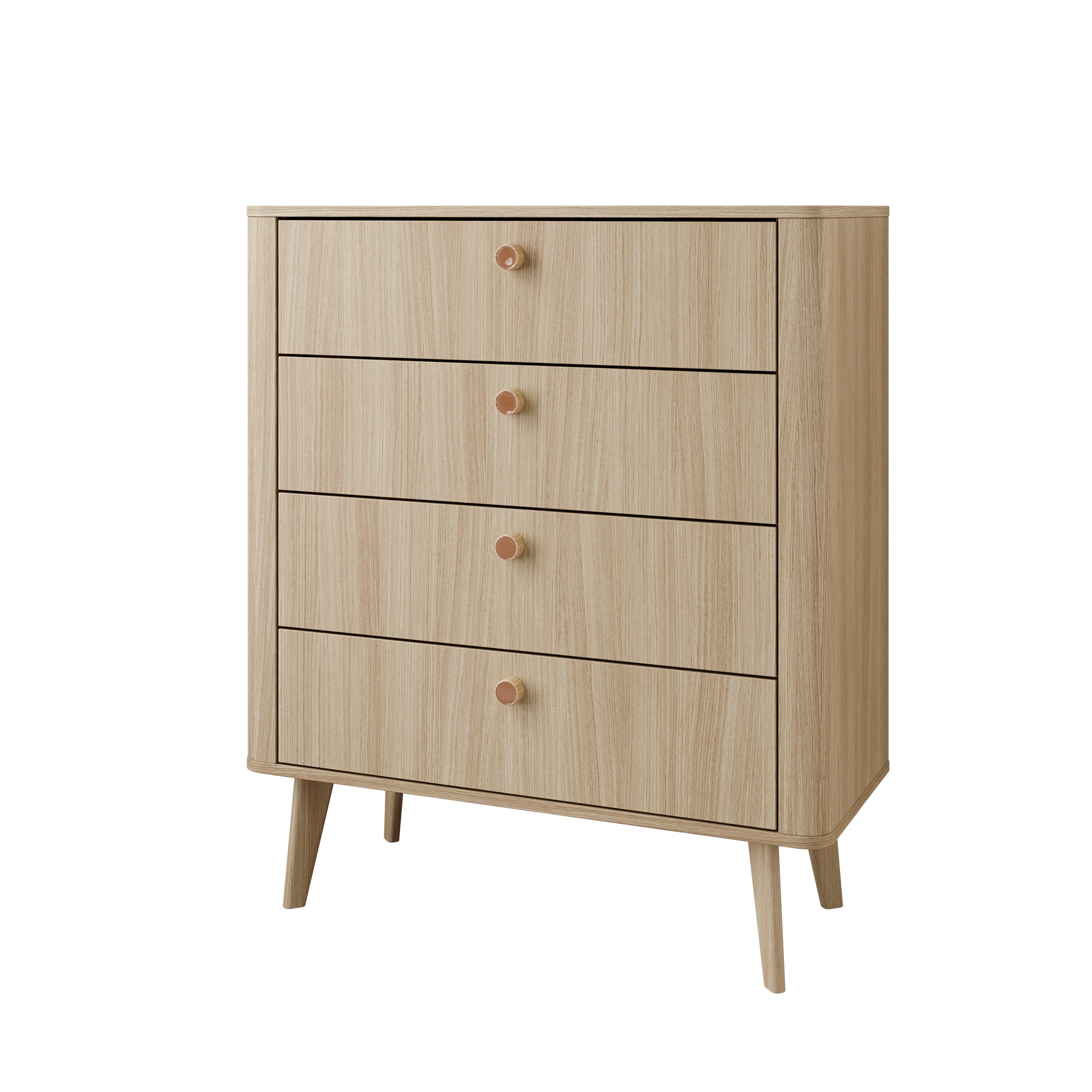 Voorne - Ladekast 4 lades - Eiken - 88x38x103 cm