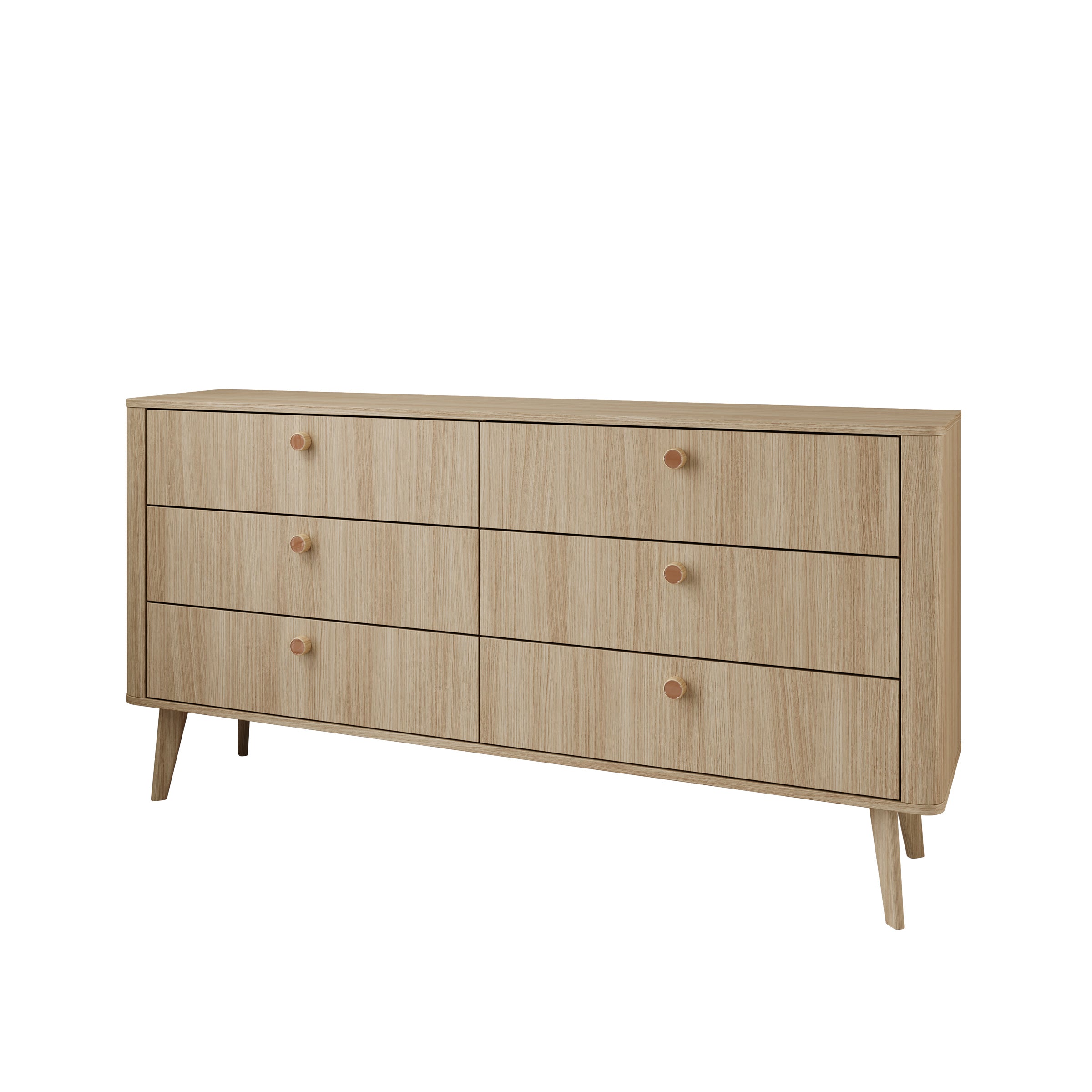 Voorne - Ladekast met 6 lades - Eiken - 163x38x83 cm