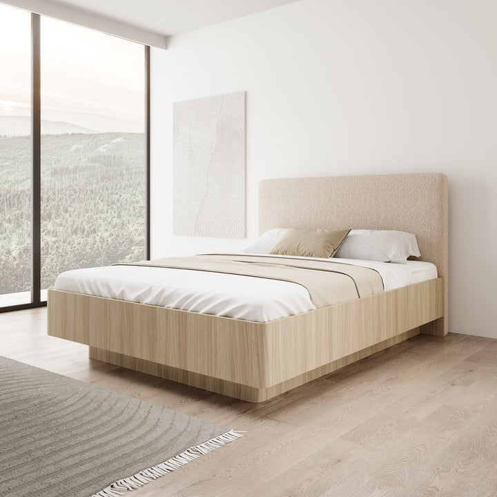 Voorne - Tweepersoonsbed met opbergruimte - Eiken - 160x200