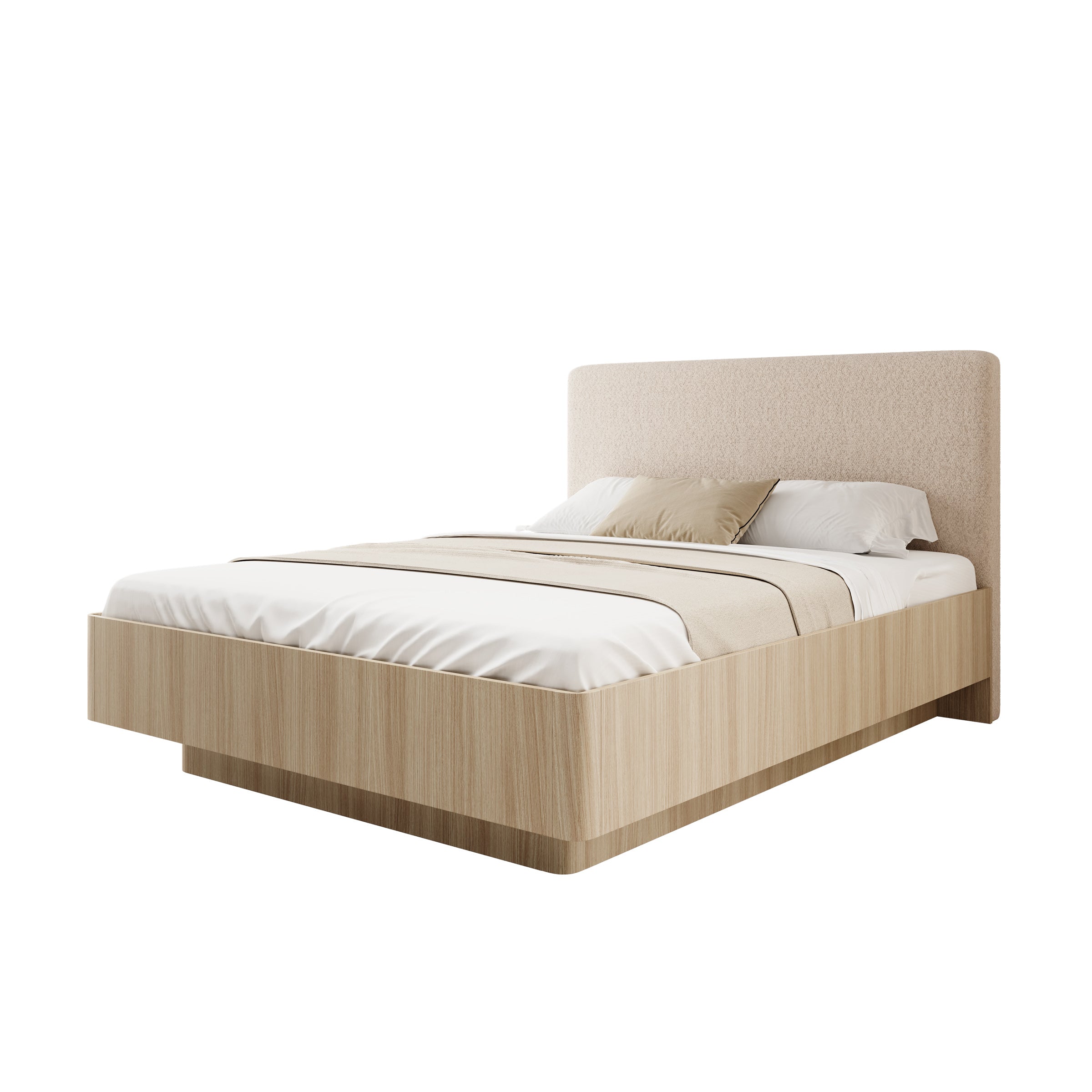 Voorne - Tweepersoonsbed met opbergruimte - Eiken - 160x200