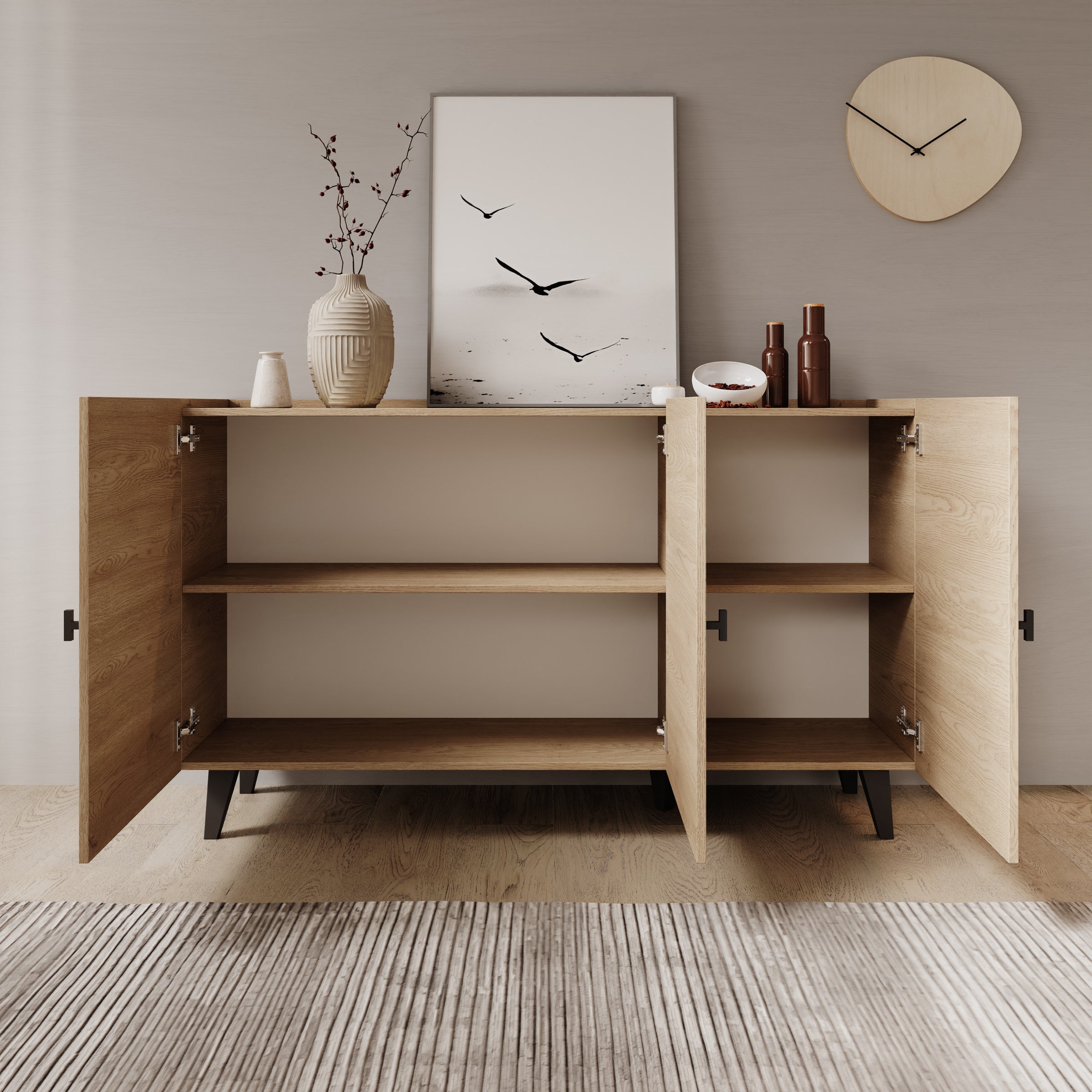 Vornas - Dressoir - Eikenpatroon - 151x40x90 cm