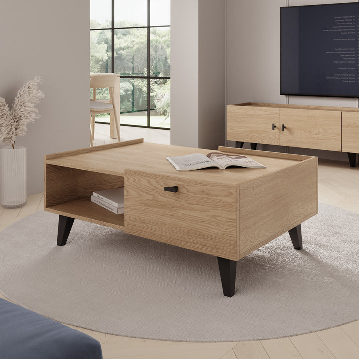 Vornas - Salontafel - Eikenpatroon - 100x70x40 cm