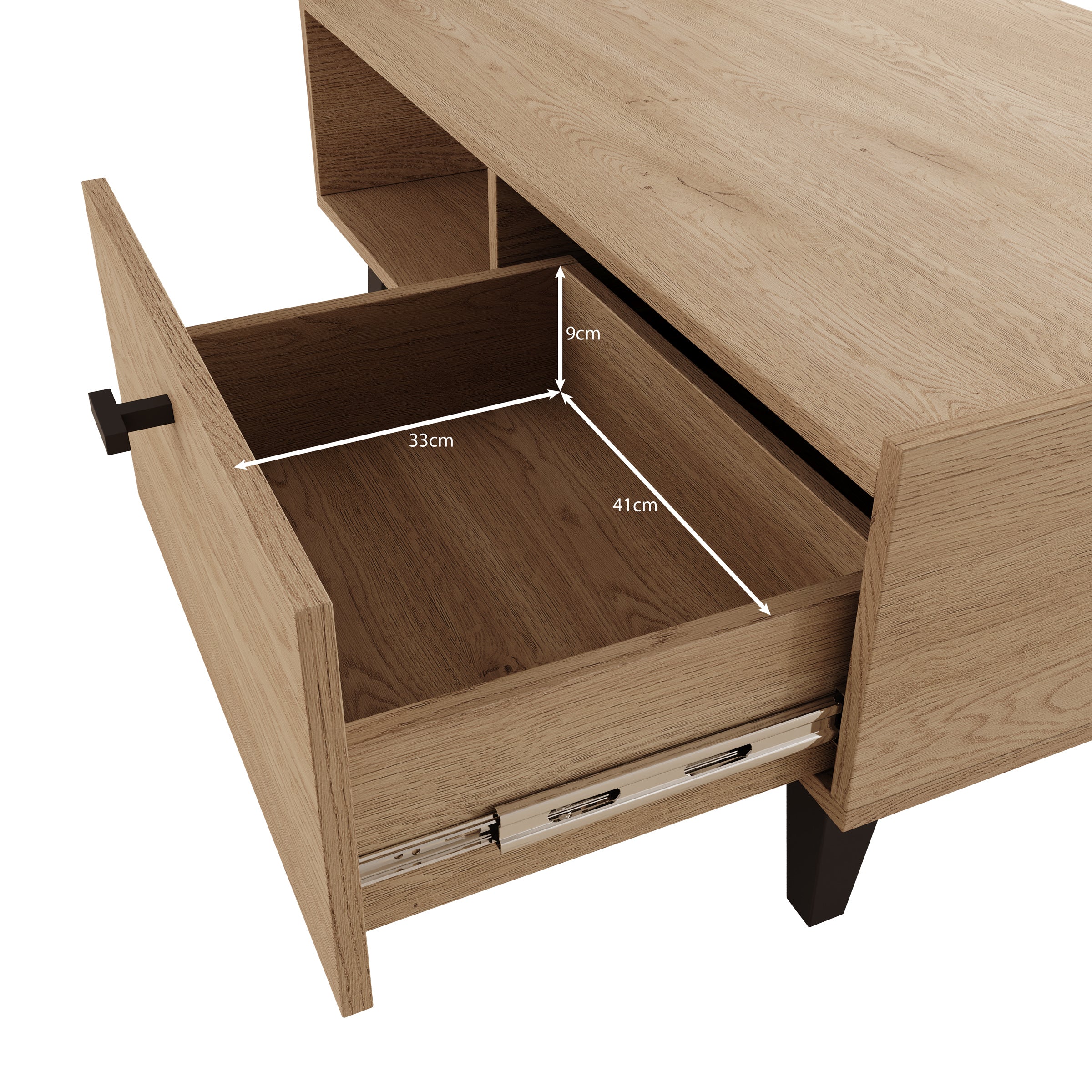 Vornas - Salontafel - Eikenpatroon - 100x70x40 cm