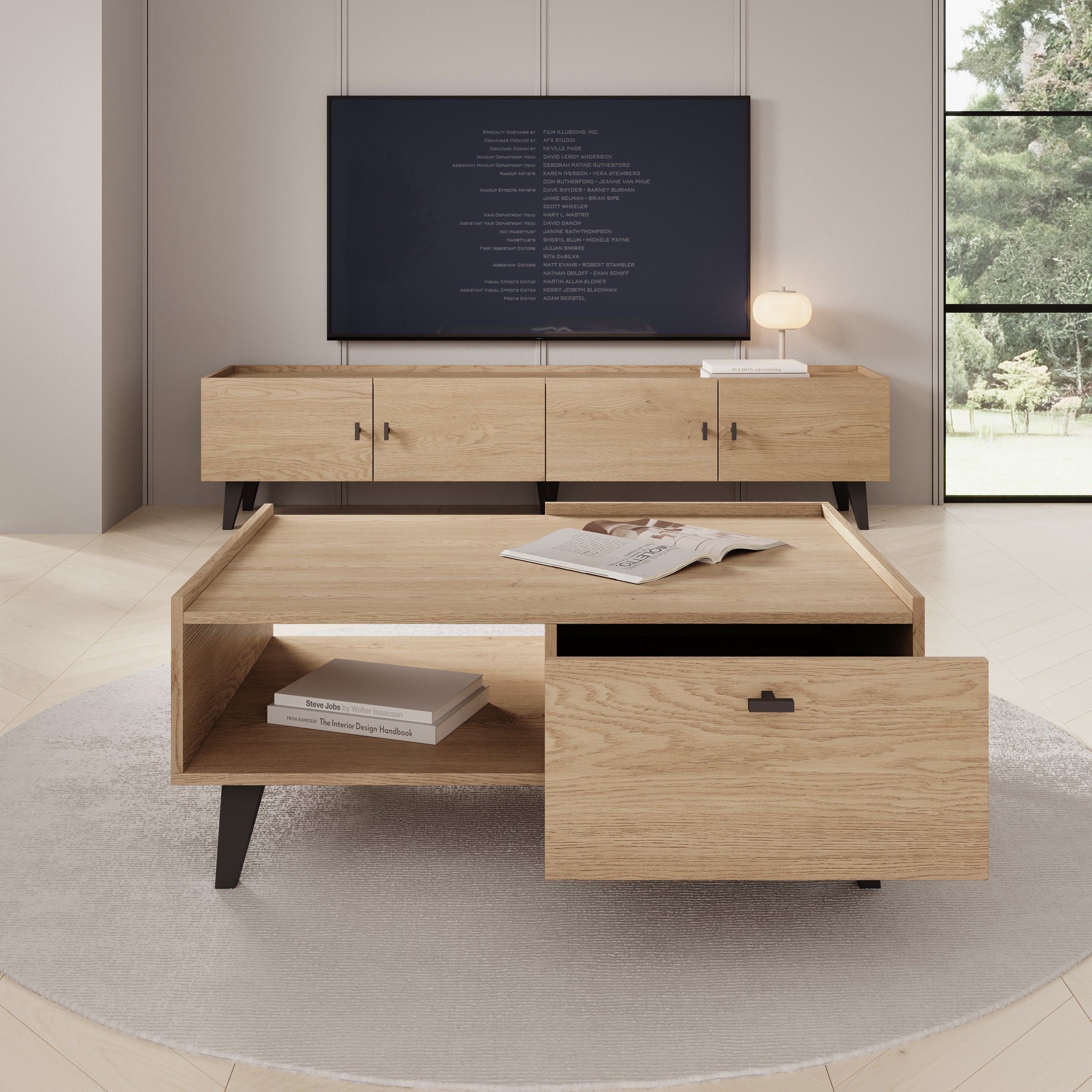 Vornas - Salontafel - Eikenpatroon - 100x70x40 cm