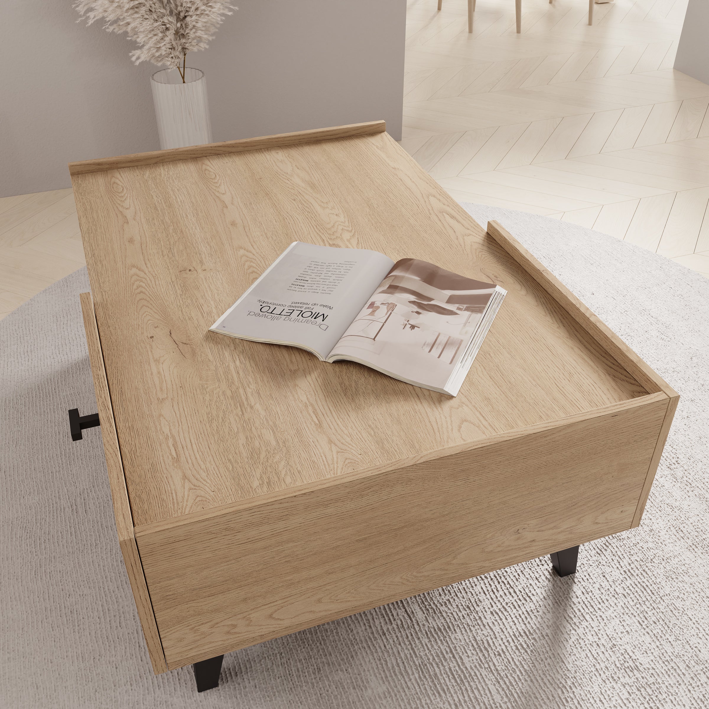 Vornas - Salontafel - Eikenpatroon - 100x70x40 cm