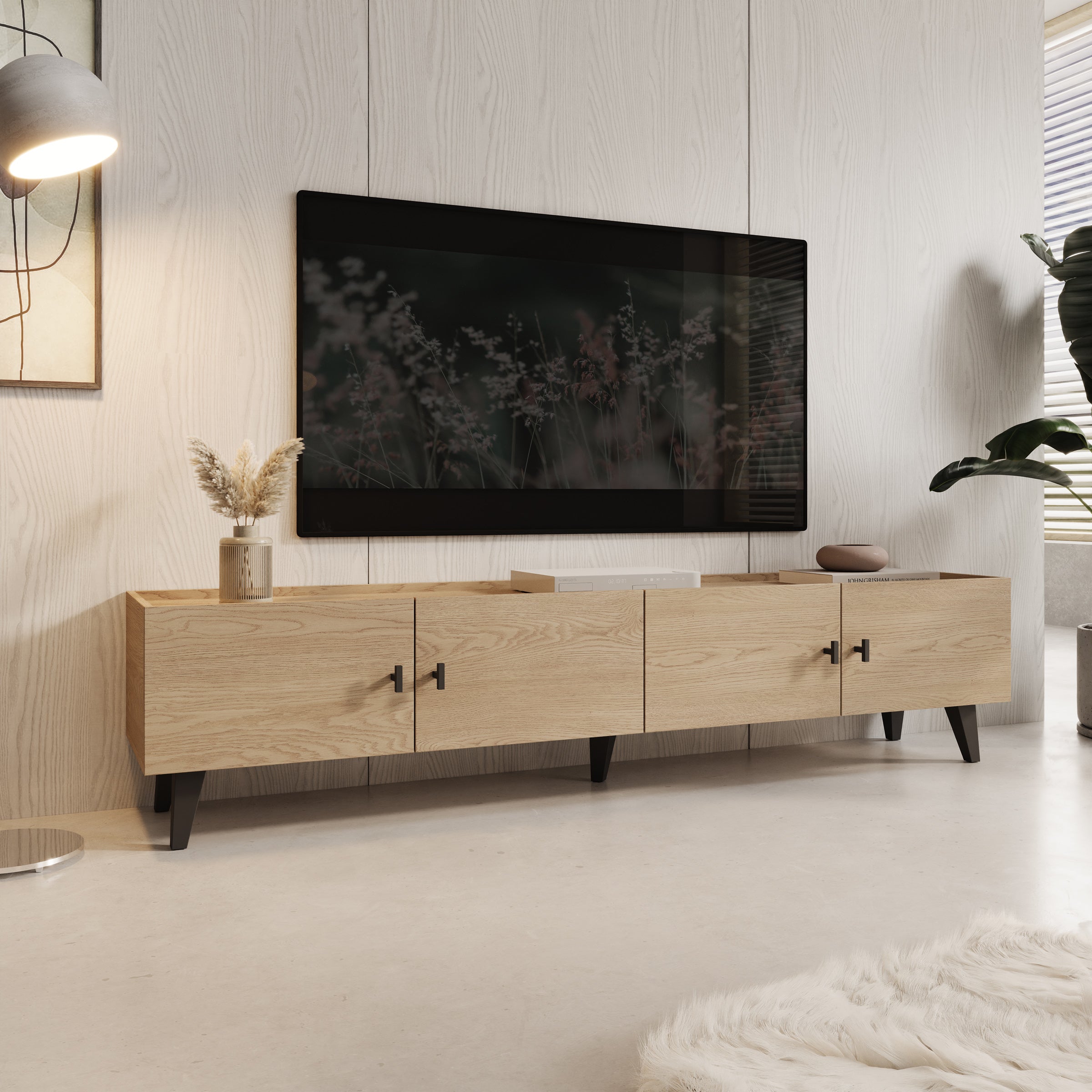 Vornas - TV-Meubel - Eikenpatroon - 200x40x45 cm