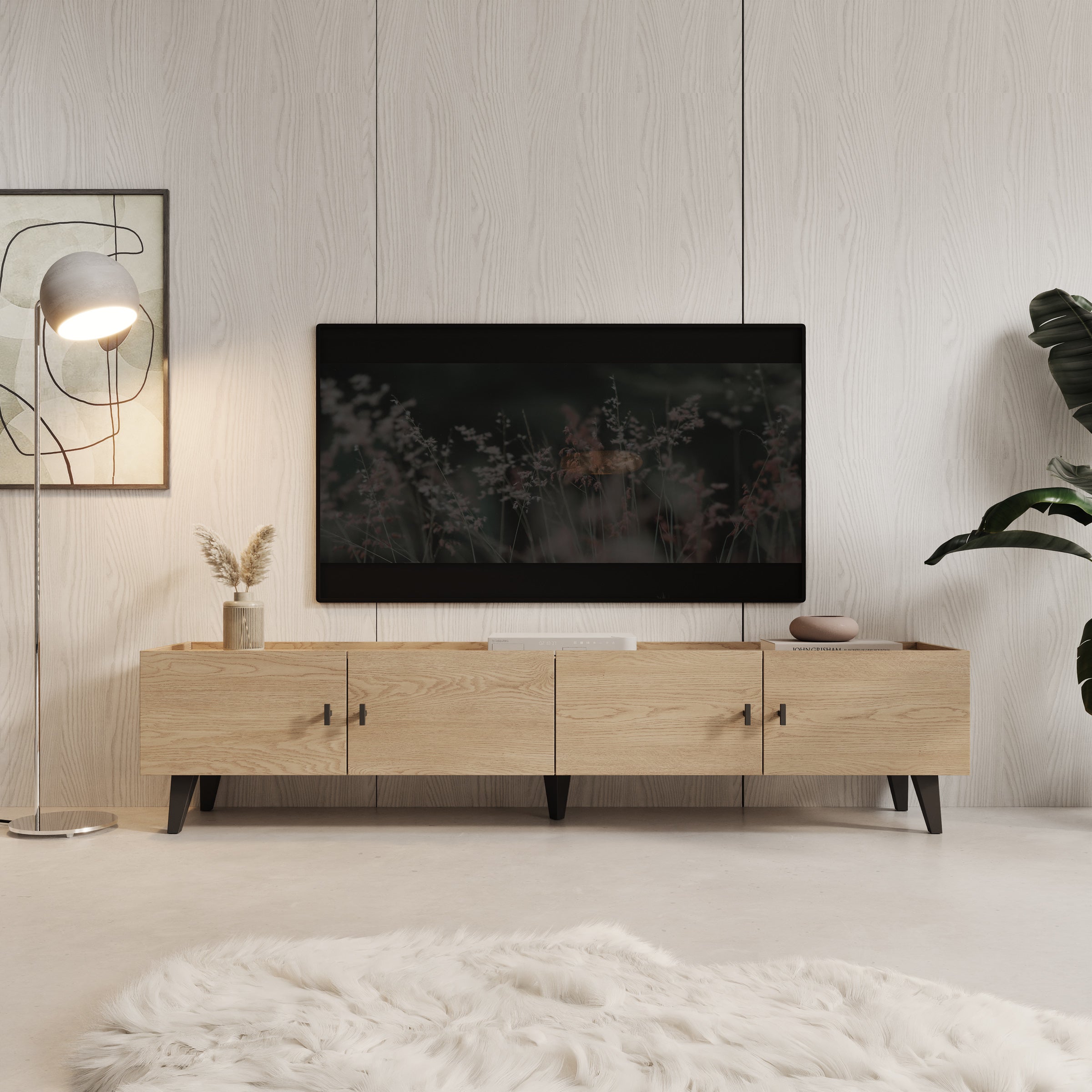 Vornas - TV-Meubel - Eikenpatroon - 200x40x45 cm