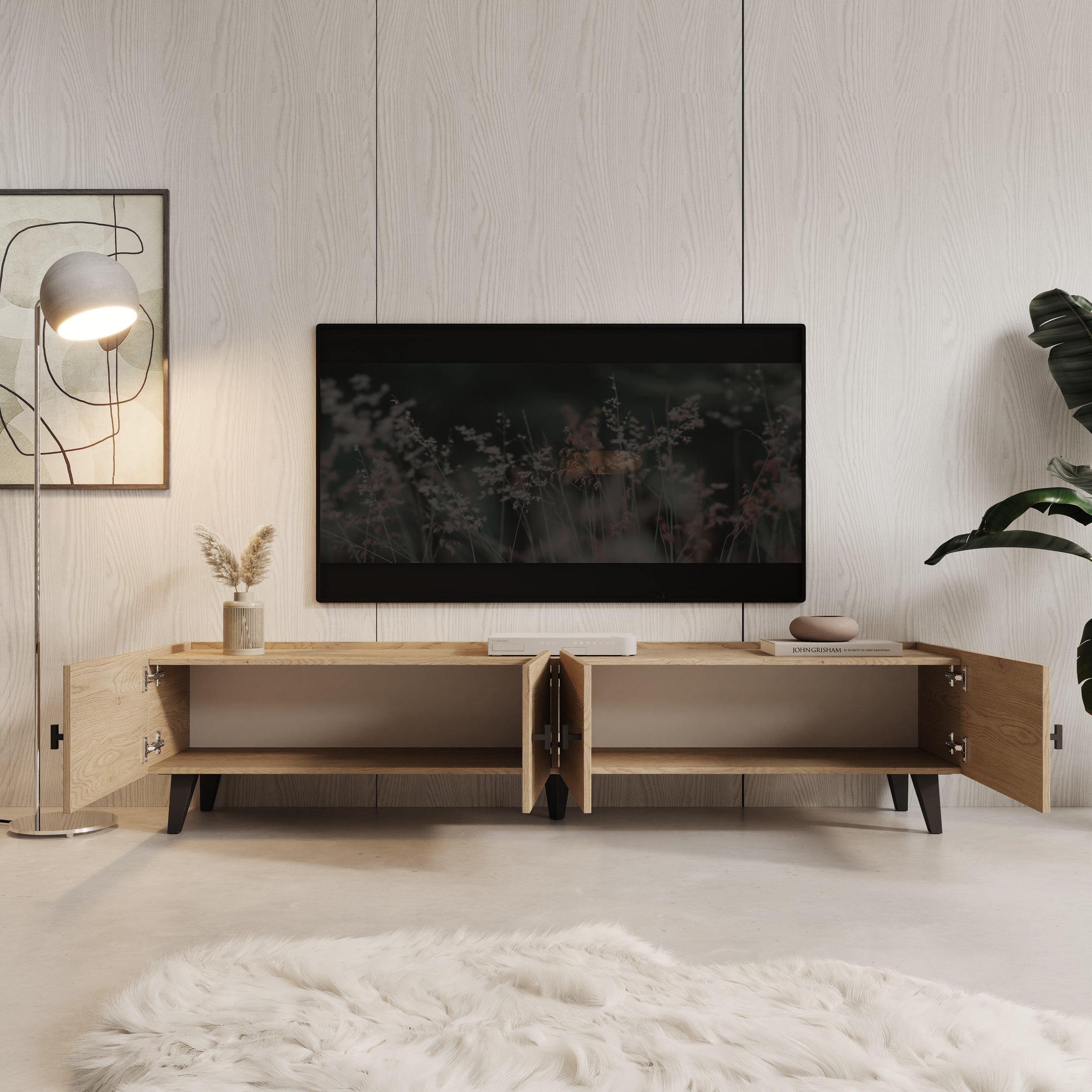 Vornas - TV-Meubel - Eikenpatroon - 200x40x45 cm