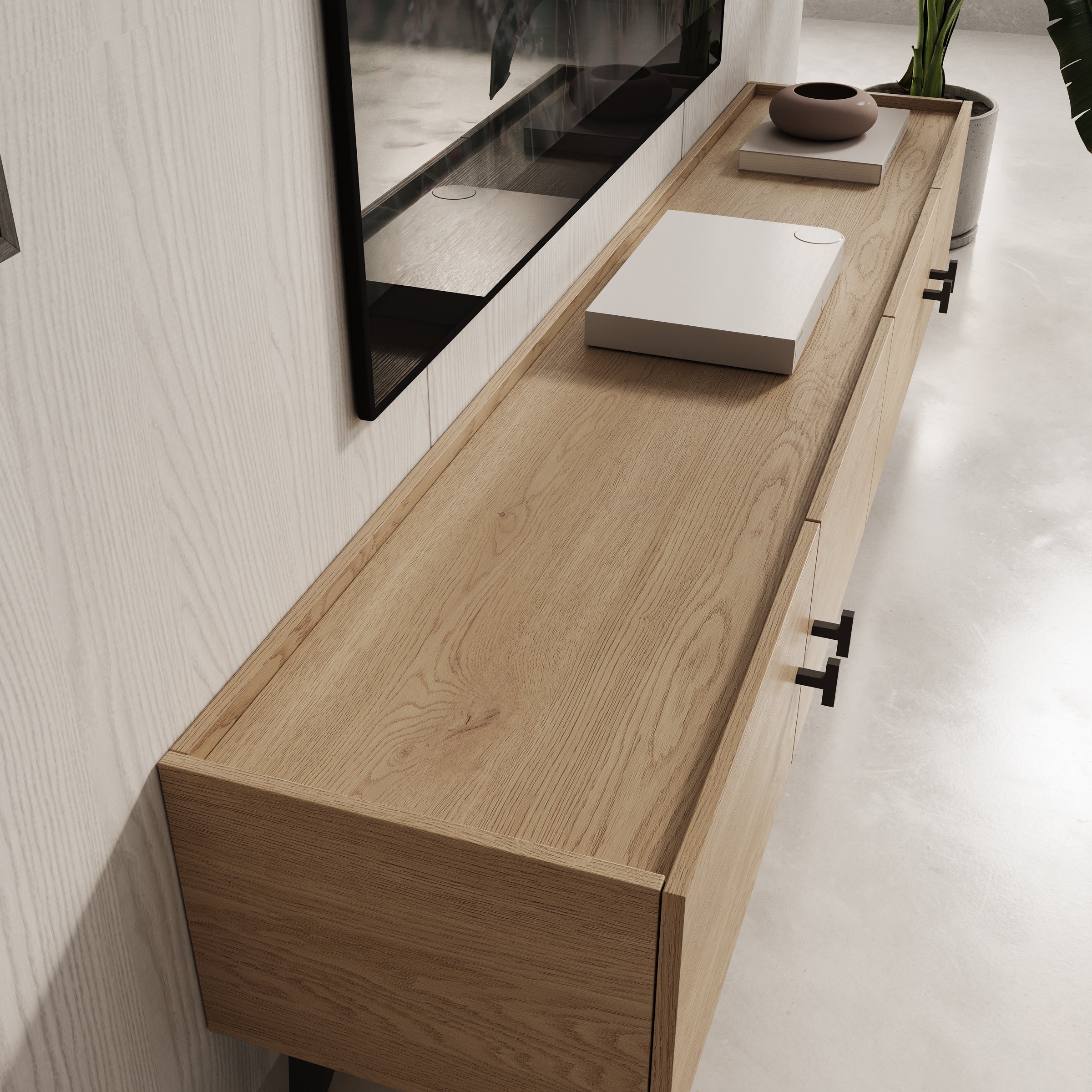 Vornas - TV-Meubel - Eikenpatroon - 200x40x45 cm