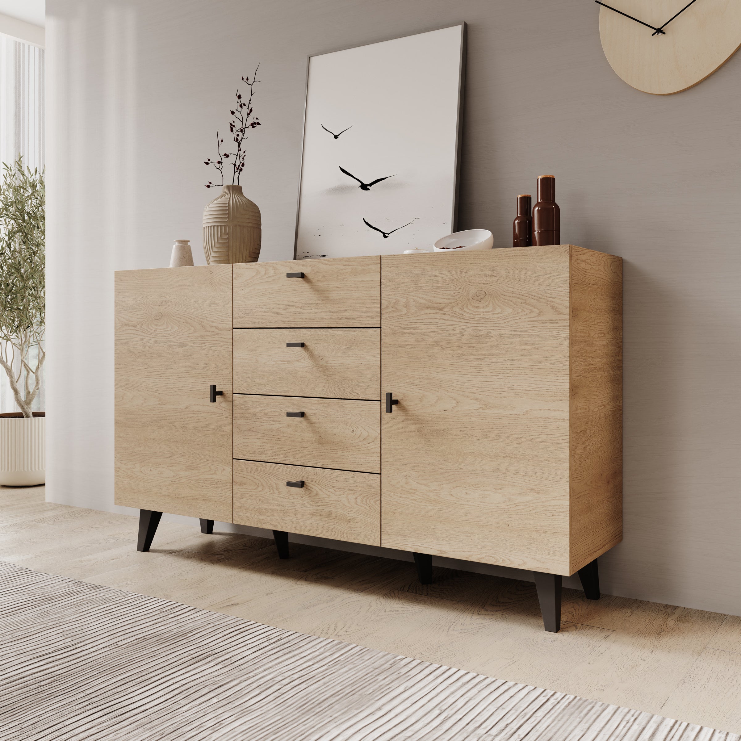 Vornas 2 - Dressoir - Eikenpatroon - 151x40x90 cm