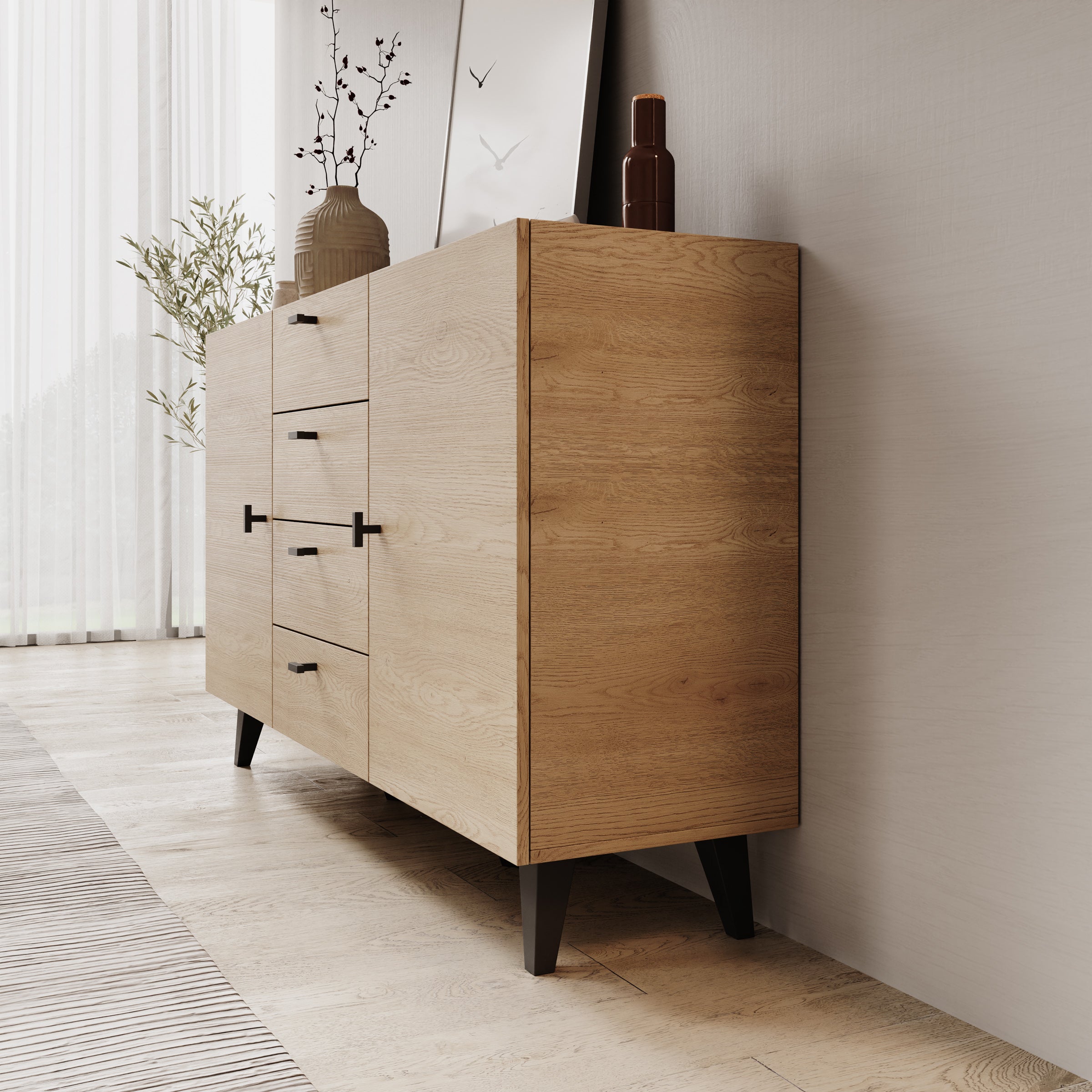 Vornas 2 - Dressoir - Eikenpatroon - 151x40x90 cm