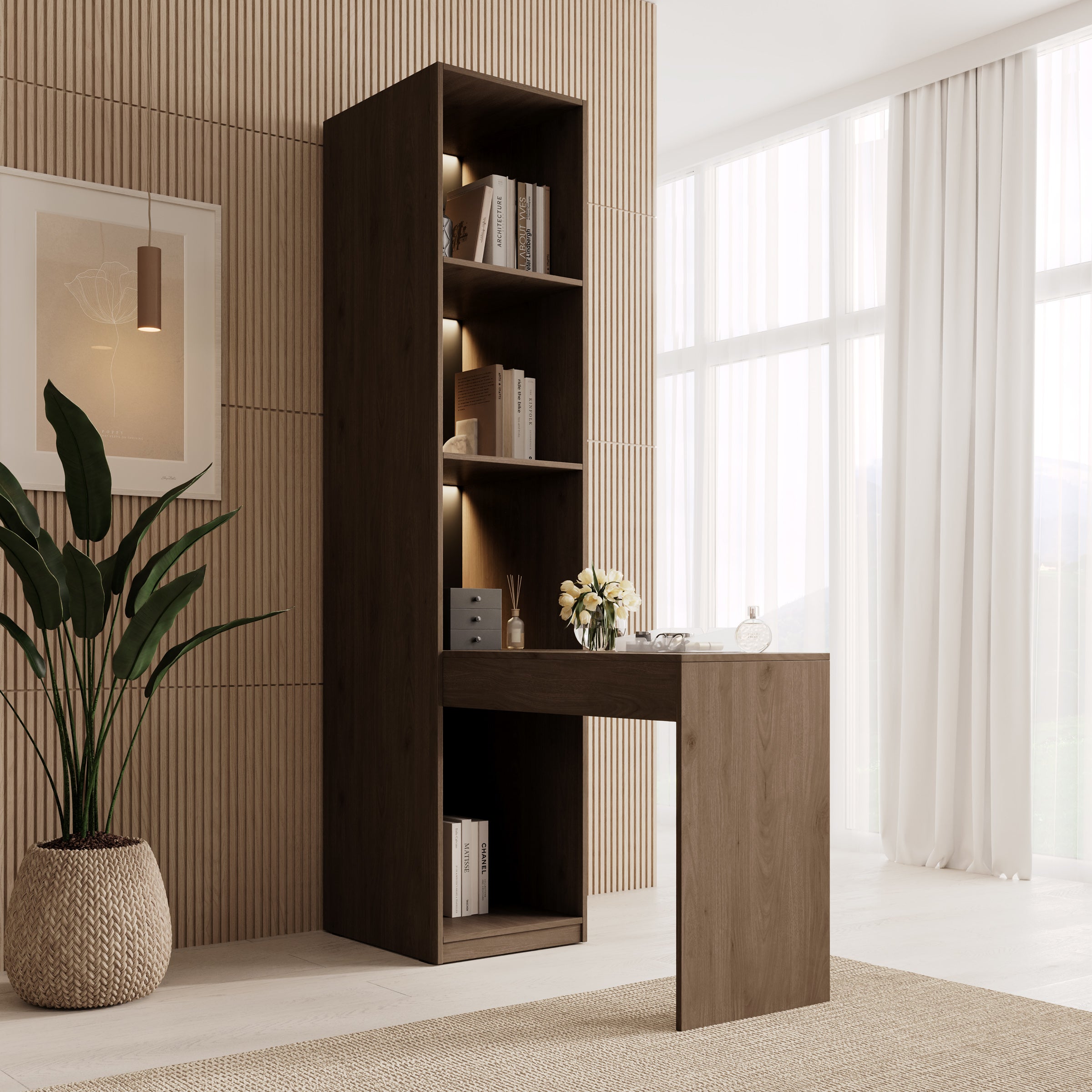 Wangoo - Kaptafel - Donker eiken - 179x146x221 cm