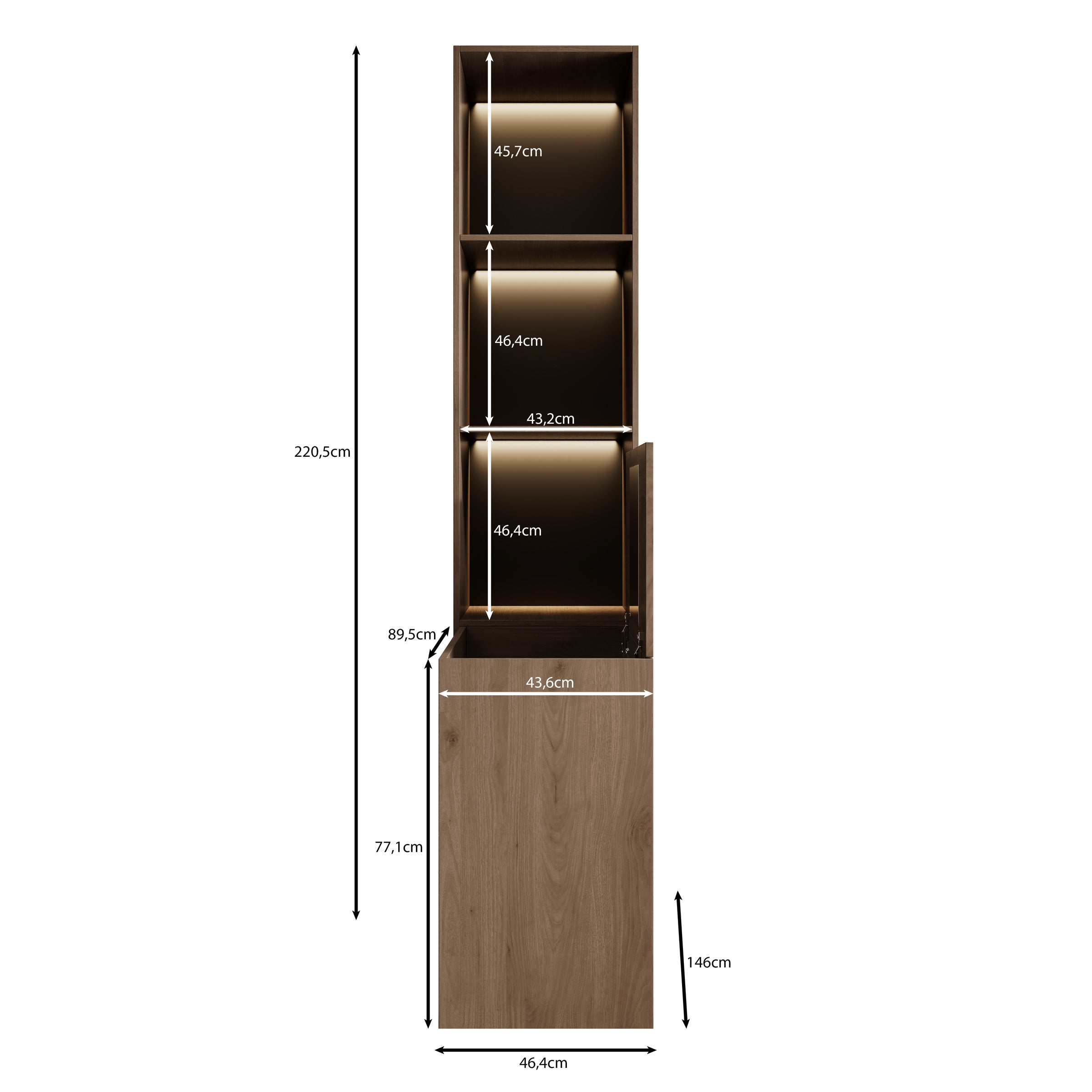 Wangoo - Kaptafel - Donker eiken - 179x146x221 cm