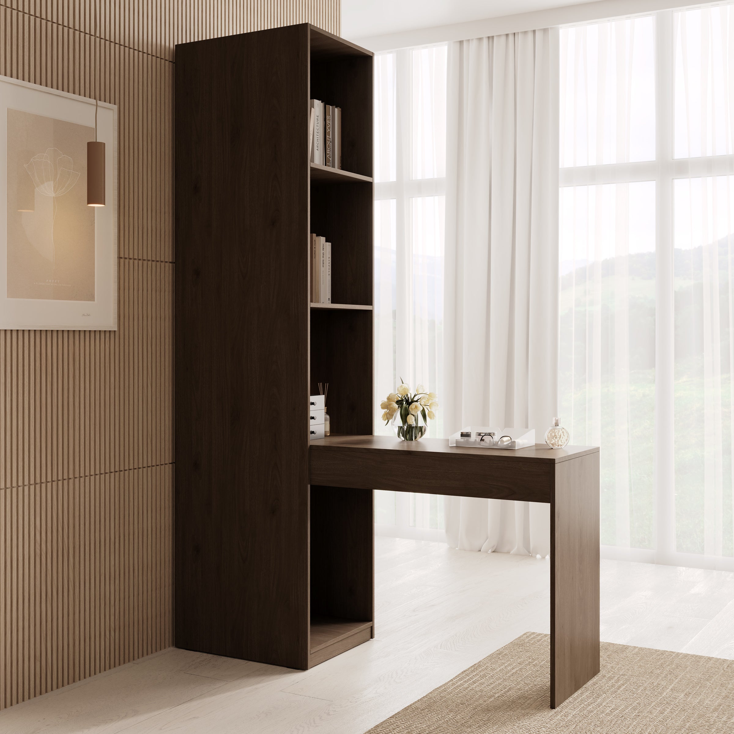 Wangoo - Kaptafel - Donker eiken - 179x146x221 cm