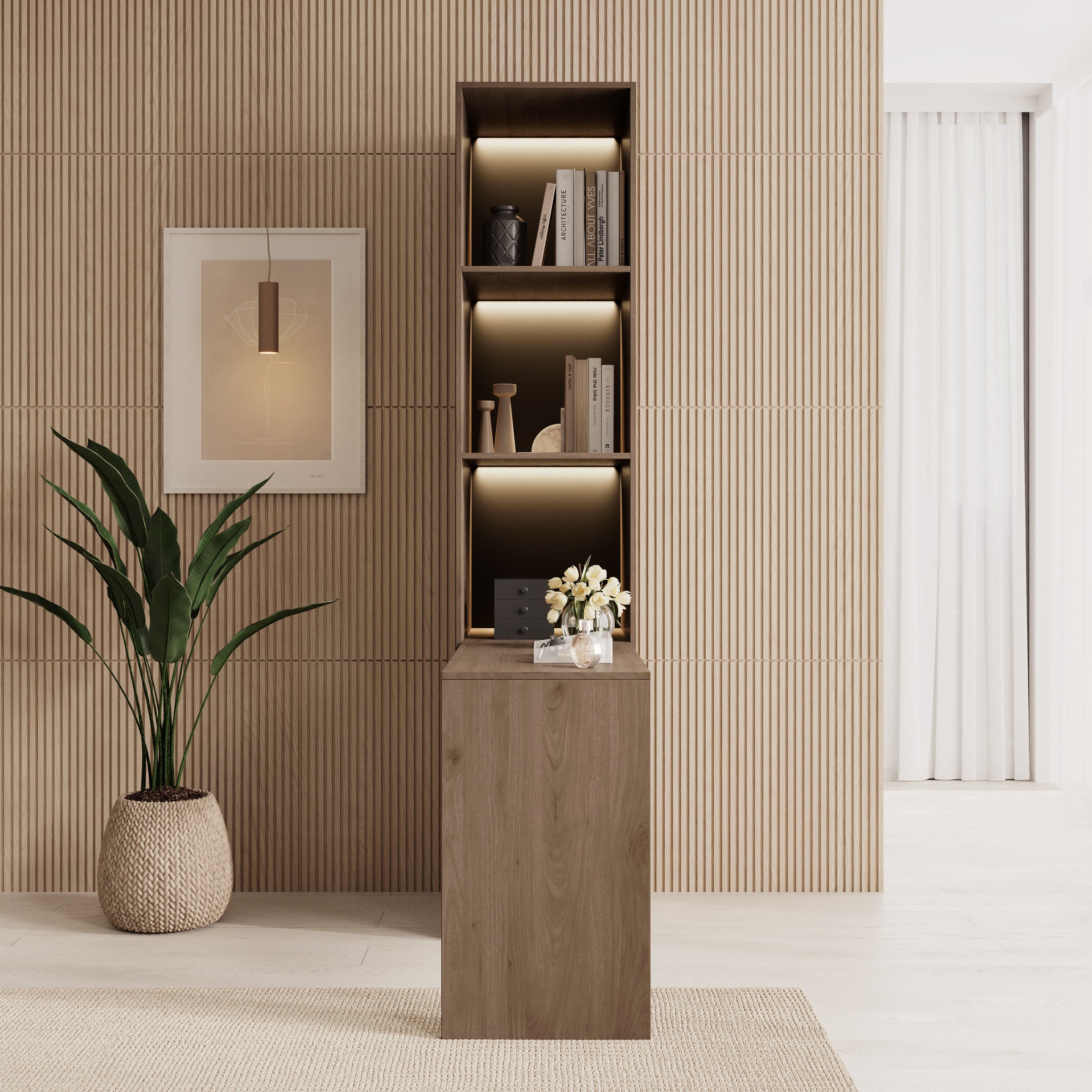 Wangoo - Kaptafel - Donker eiken - 179x146x221 cm