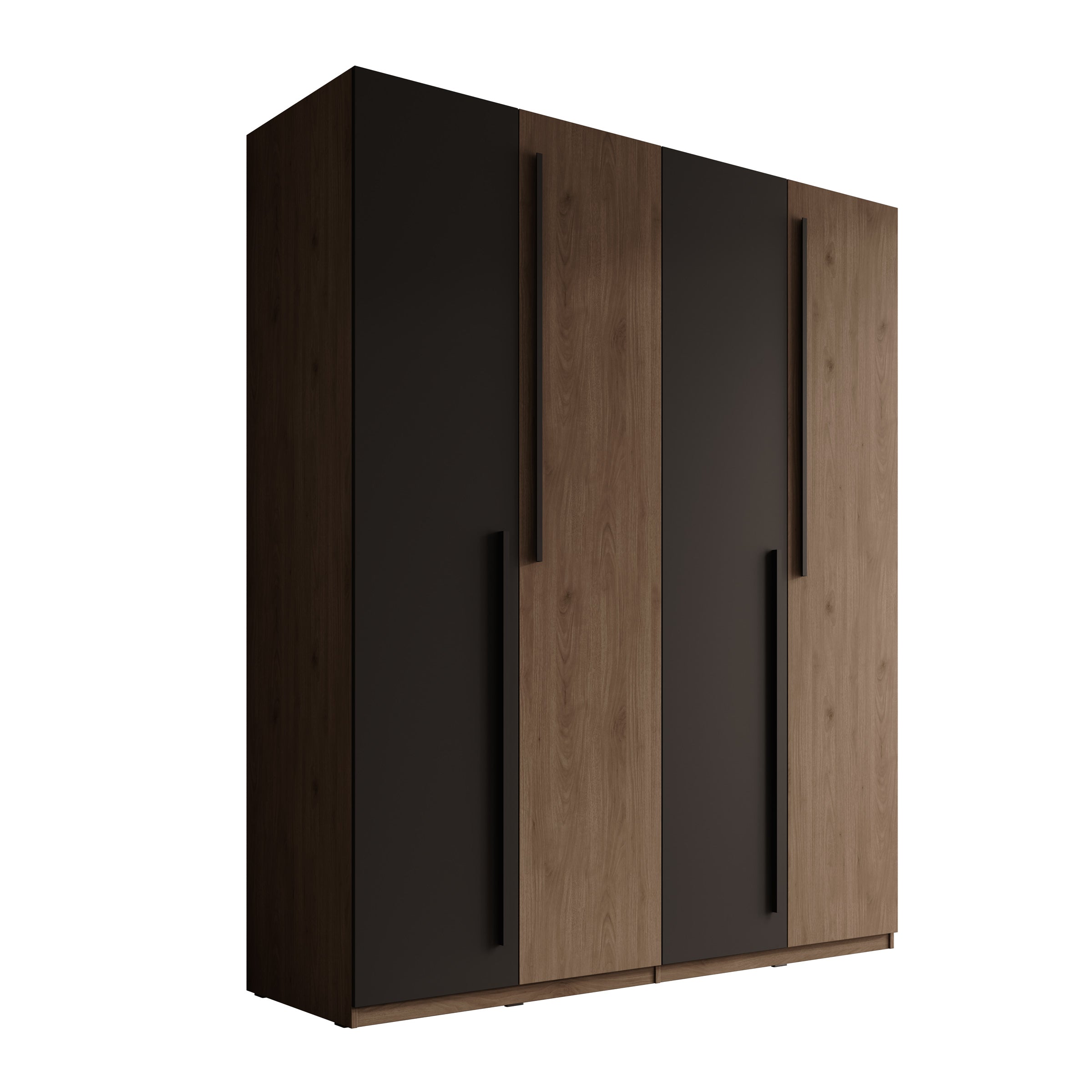 Wangoo - Kledingkast 4 deuren - Donker eiken - 179x60x221 cm