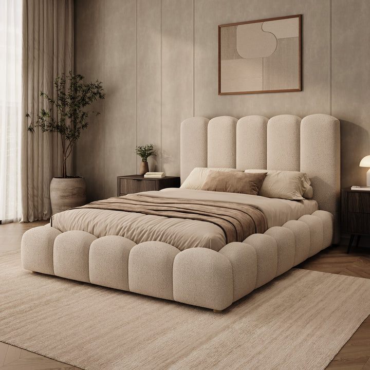 Wavion - Tweepersoonsbed met opbergruimte - Teddystof beige - 140x200 cm
