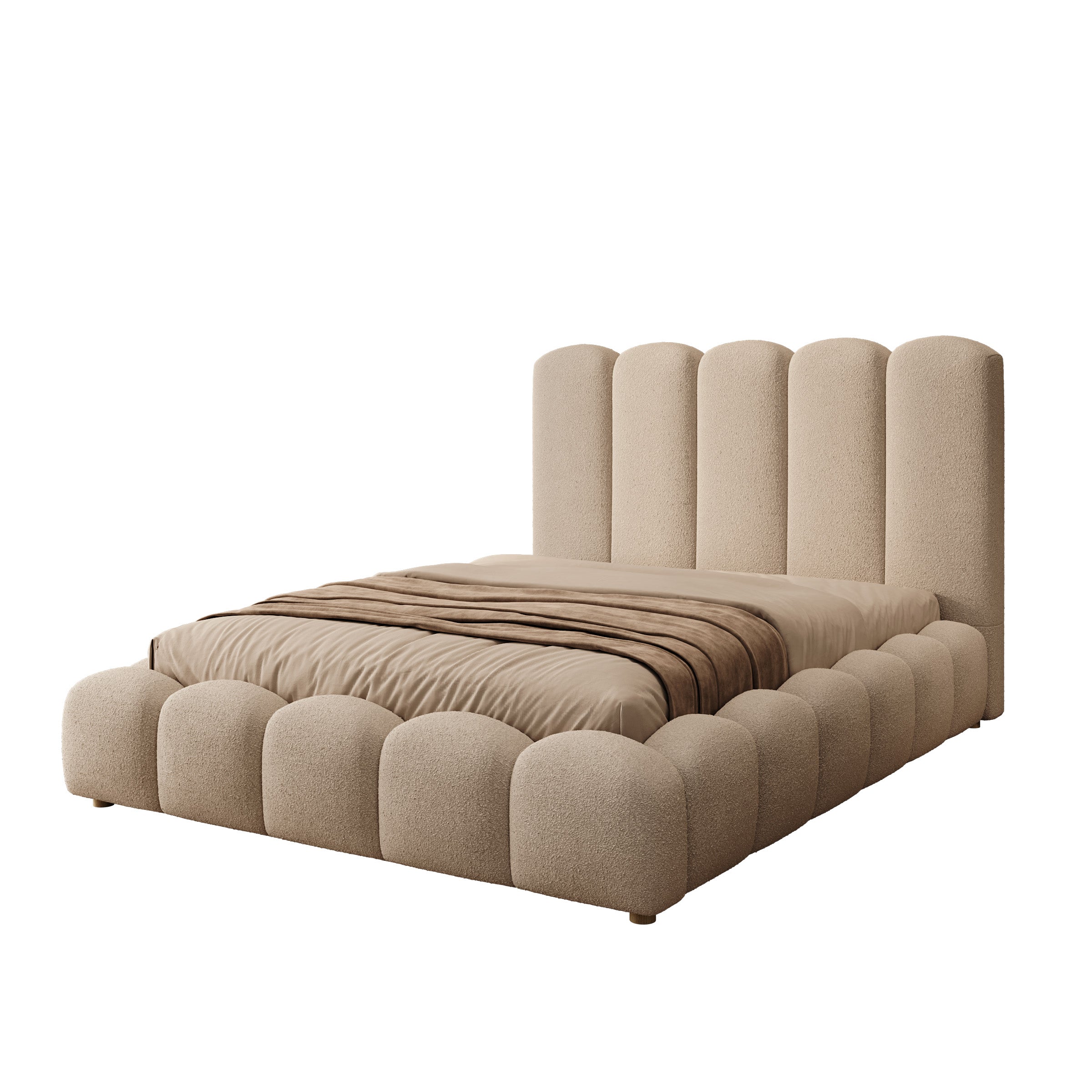 Wavion - Tweepersoonsbed met opbergruimte - Teddystof beige - 140x200 cm