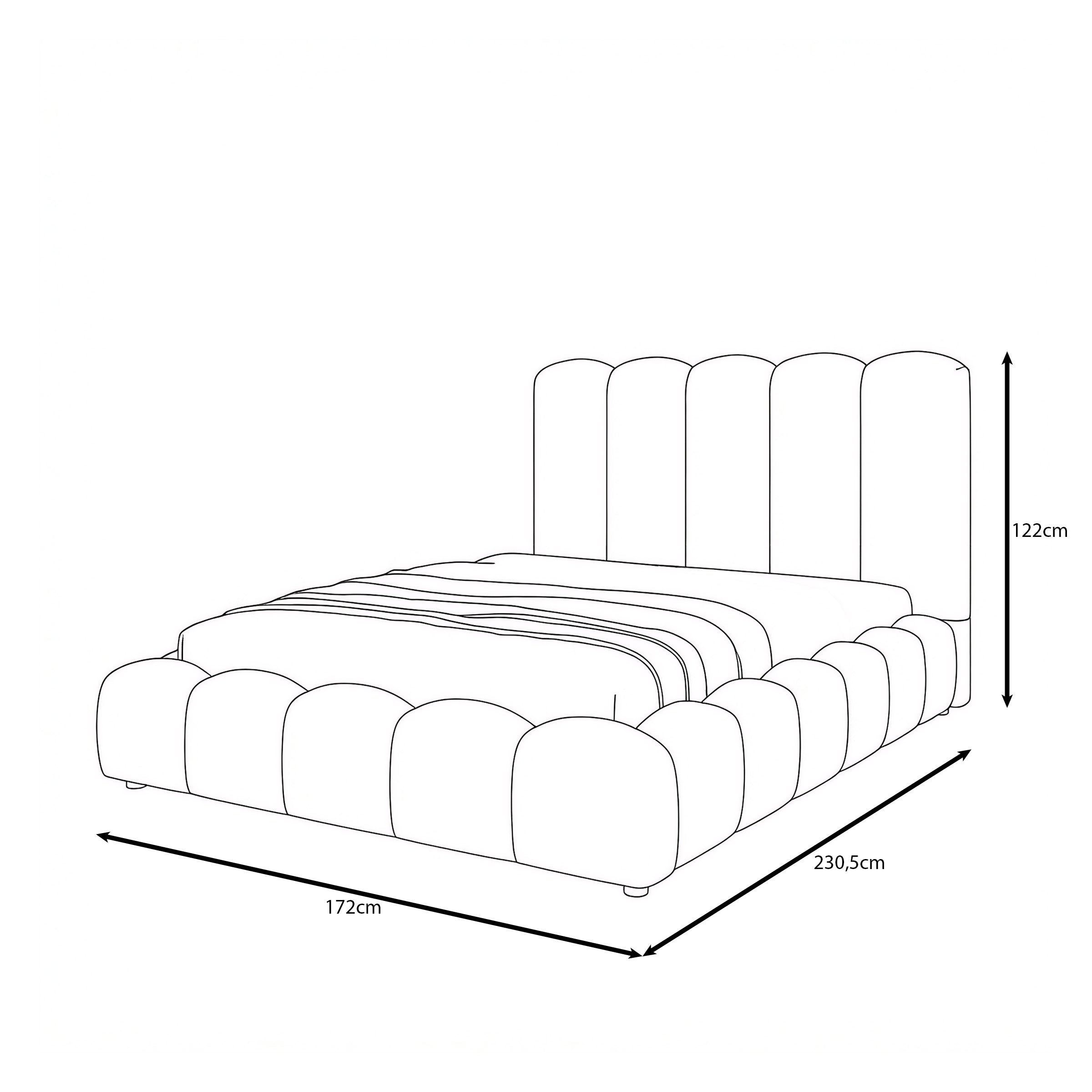 Wavion - Tweepersoonsbed met opbergruimte - Teddystof beige - 140x200 cm