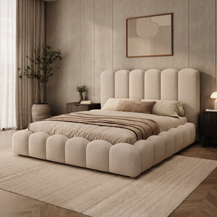 Wavion - Tweepersoonsbed met opbergruimte - Teddystof beige - 160x200 cm
