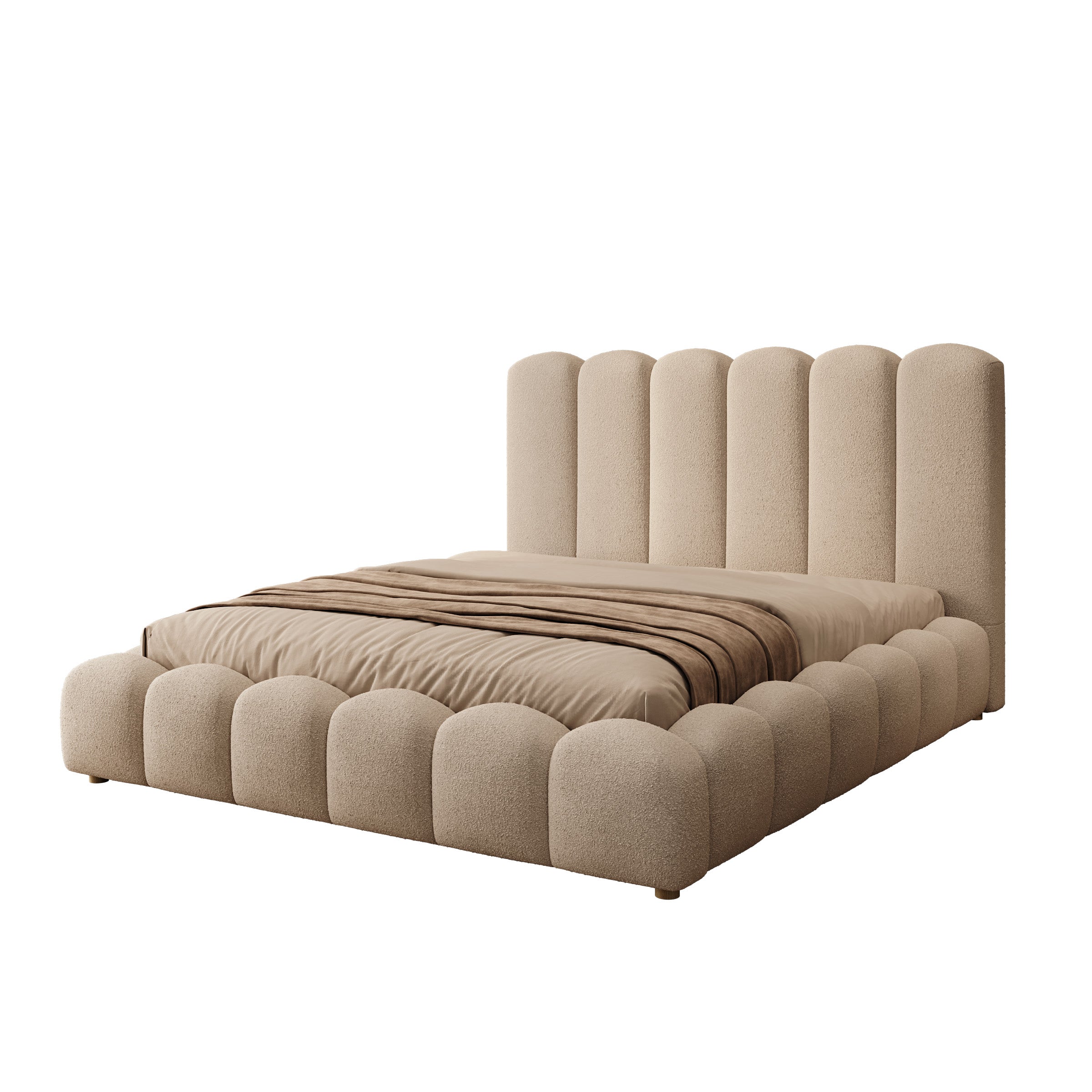 Wavion - Tweepersoonsbed met opbergruimte - Teddystof beige - 160x200 cm