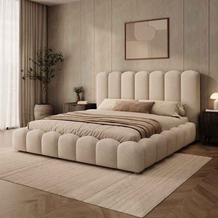 Wavion - Tweepersoonsbed met opbergruimte - Teddystof beige - 180x200 cm
