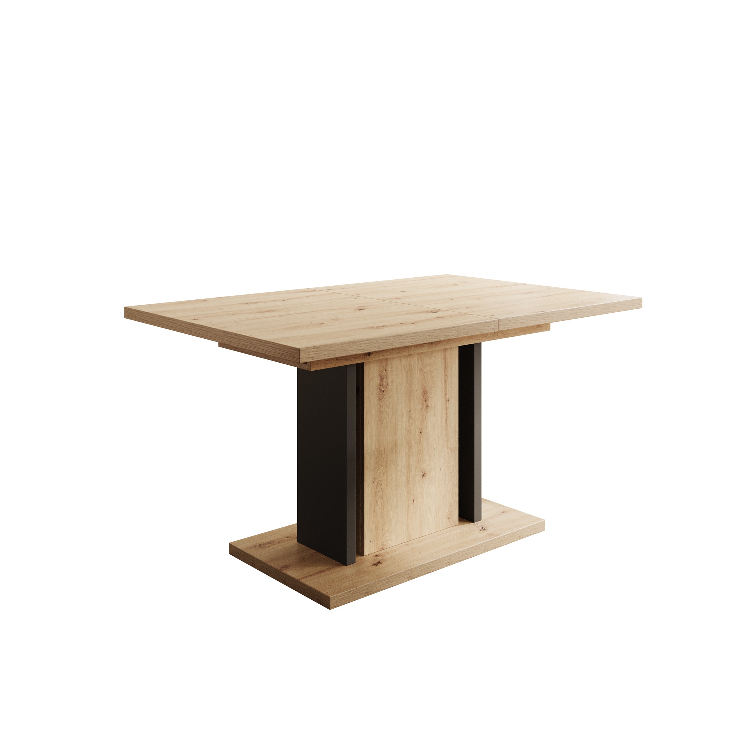 Welp - Eetkamertafel - Eiken/zwart - 140x90x76 cm