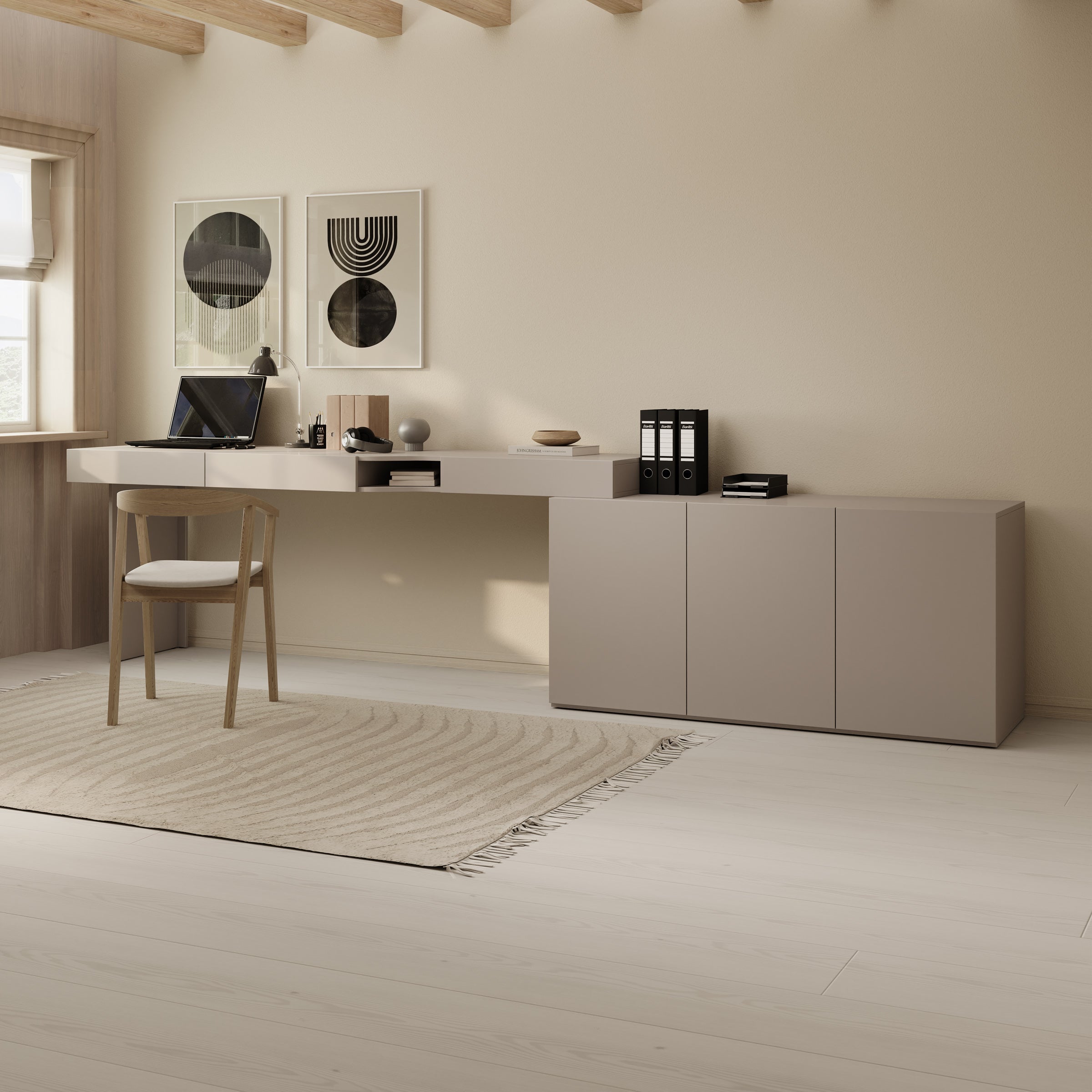 Whenua - Bureau links - Beige - 301x55x79 cm
