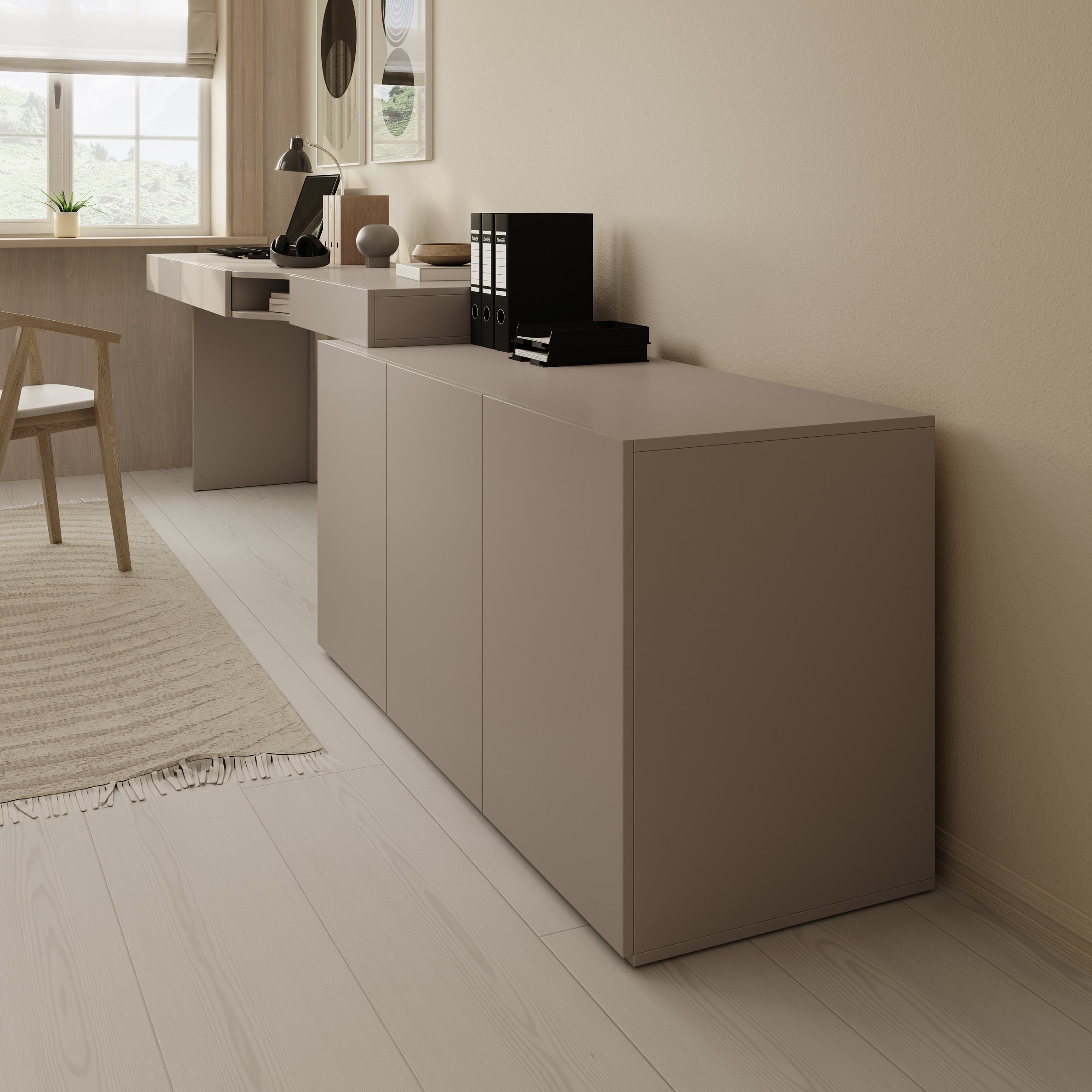 Whenua - Bureau links - Beige - 301x55x79 cm