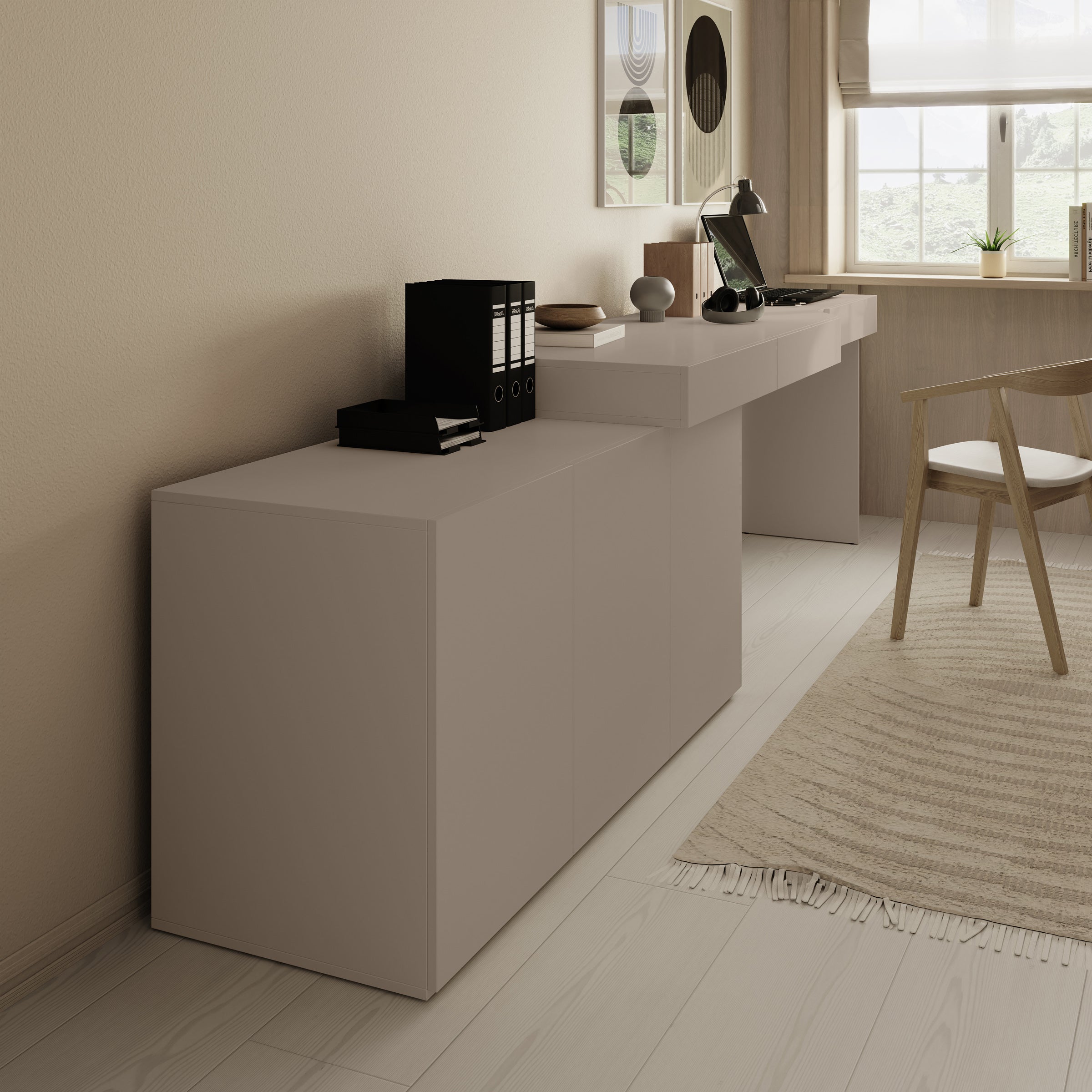 Whenua - Bureau links - Beige - 301x55x79 cm