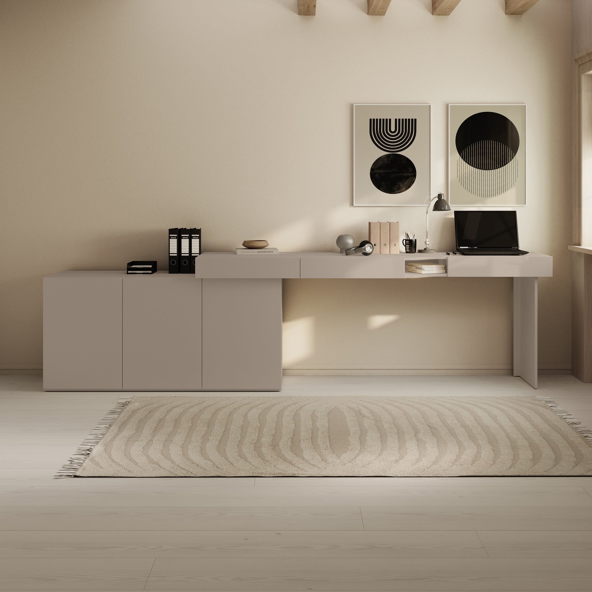 Whenua - Bureau links - Beige - 301x55x79 cm