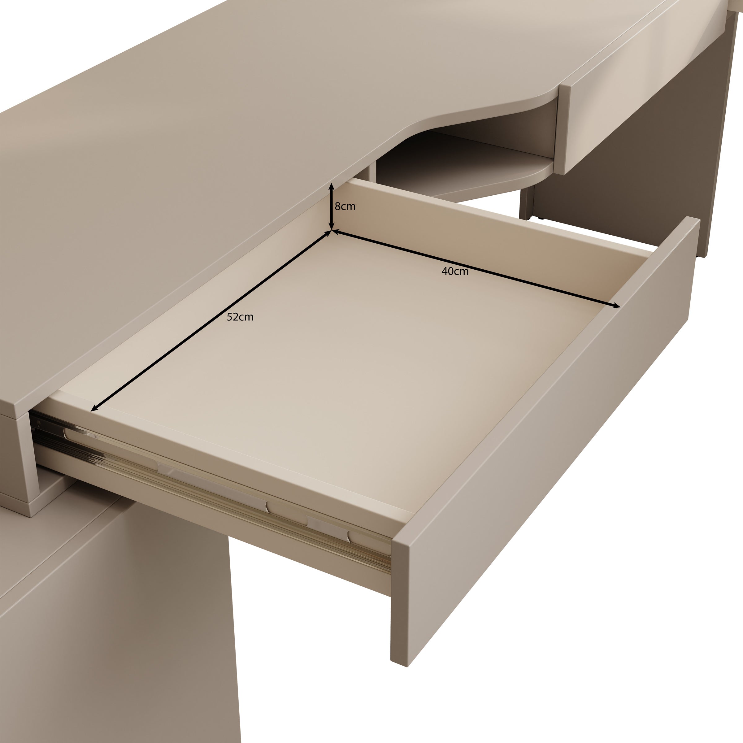 Whenua - Bureau rechts - Beige - 301x55x79 cm