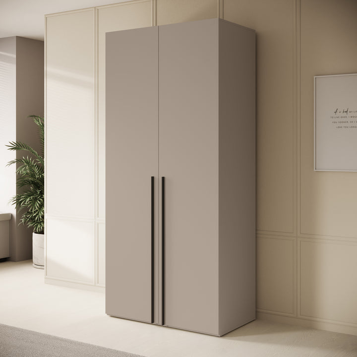 Whenua - Kledingkast met 2 deuren - Beige - 100x55x216 cm