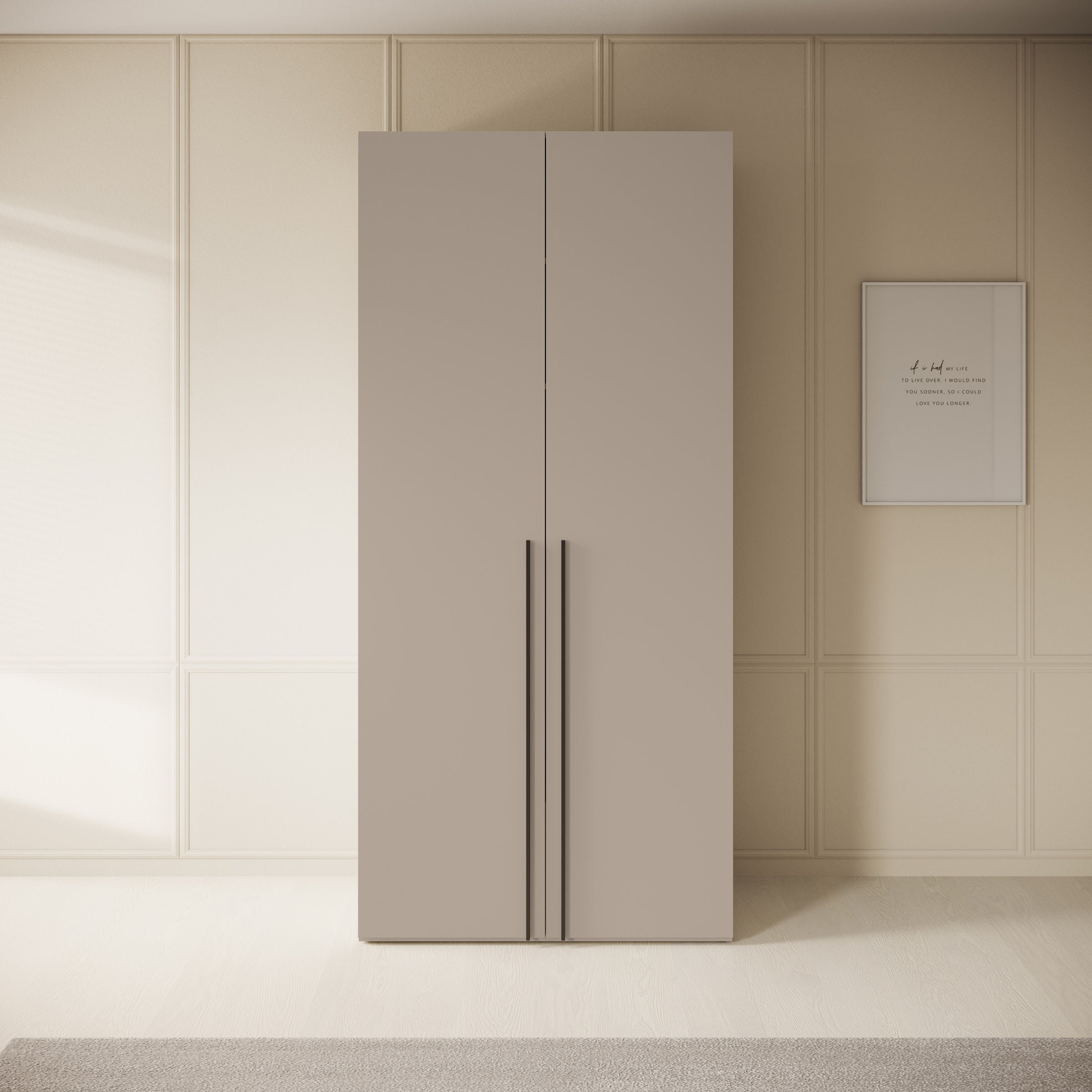 Whenua - Kledingkast met 2 deuren - Beige - 100x55x216 cm