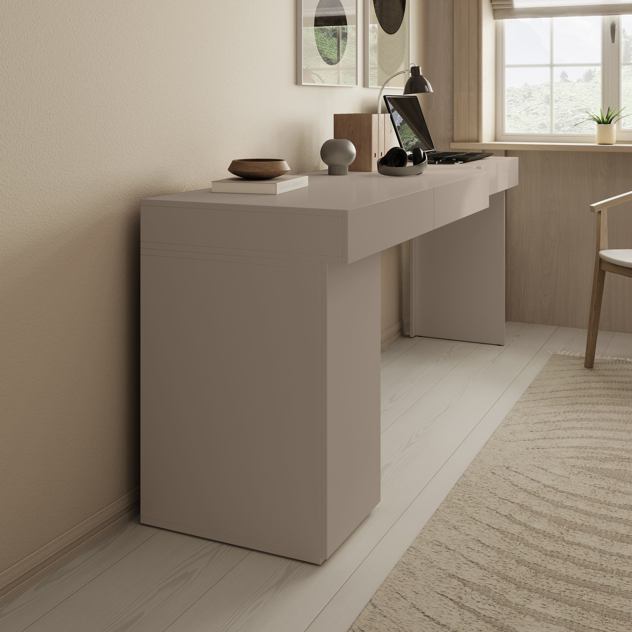 Whenua 2 - Bureau links - Beige - 211x55x79 cm