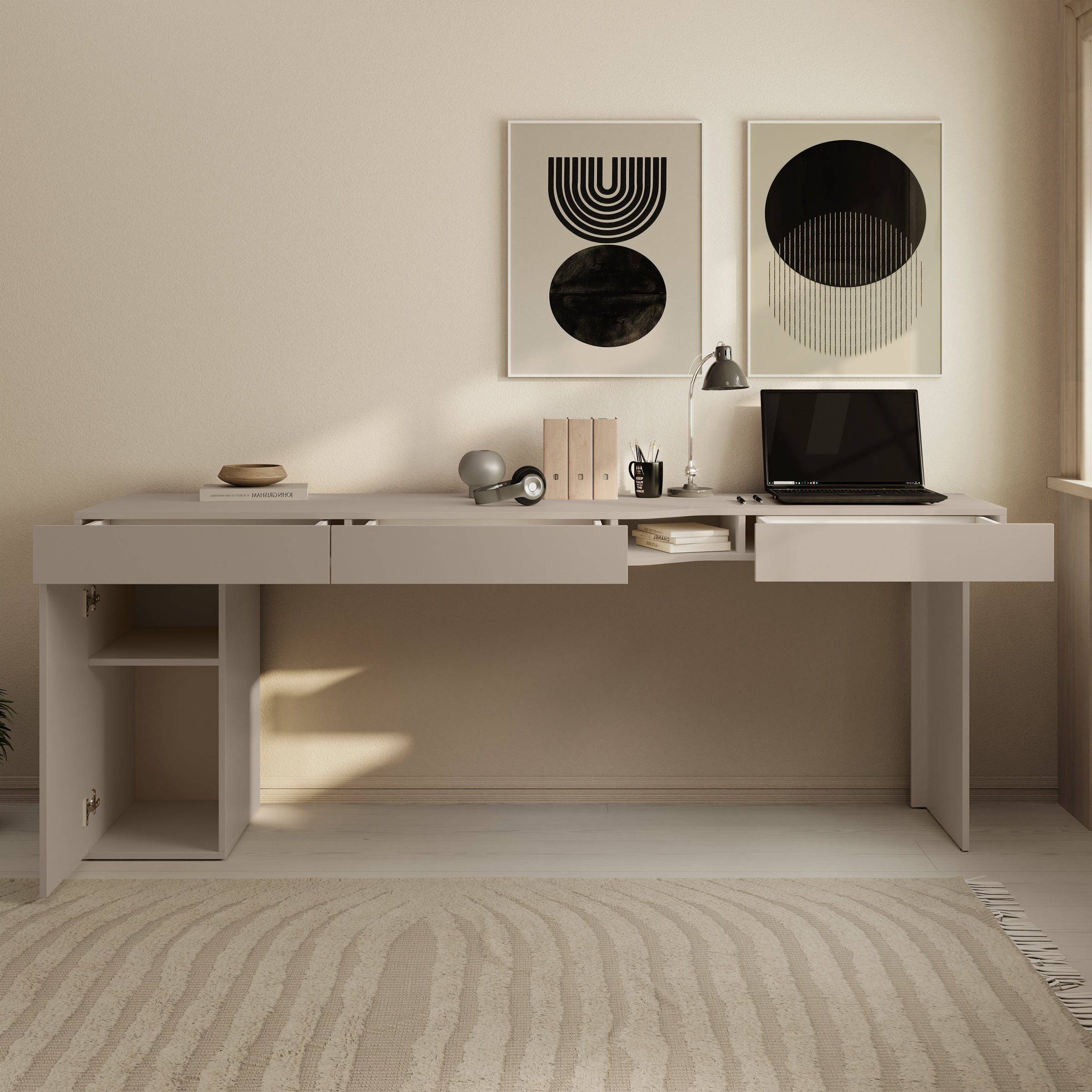 Whenua 2 - Bureau links - Beige - 211x55x79 cm